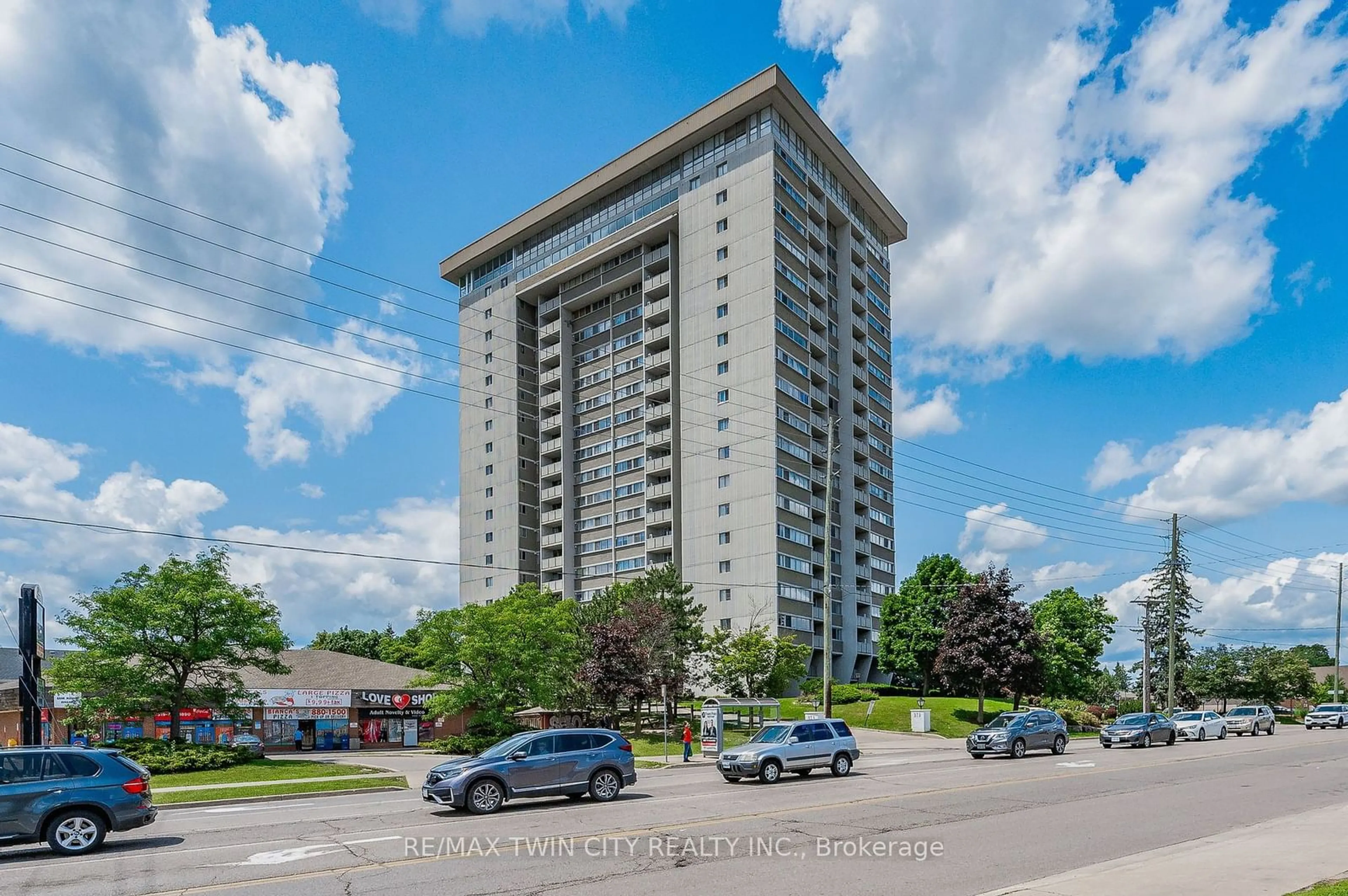 A pic from exterior of the house or condo, the front or back of building for 375 King St #707, Waterloo Ontario N2J 4L6