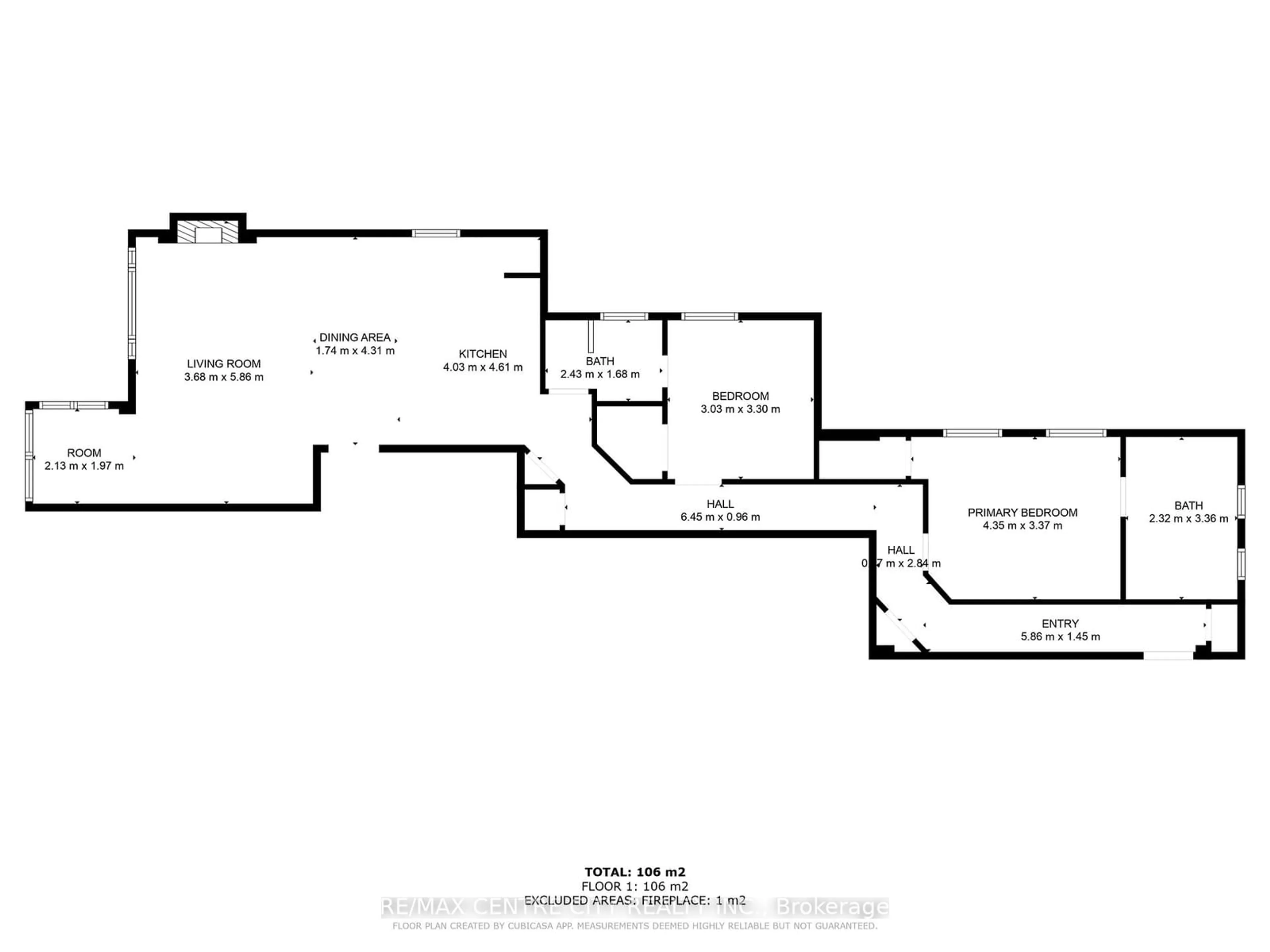 Floor plan for 280 Queens Ave #201, London Ontario N6B 1X3