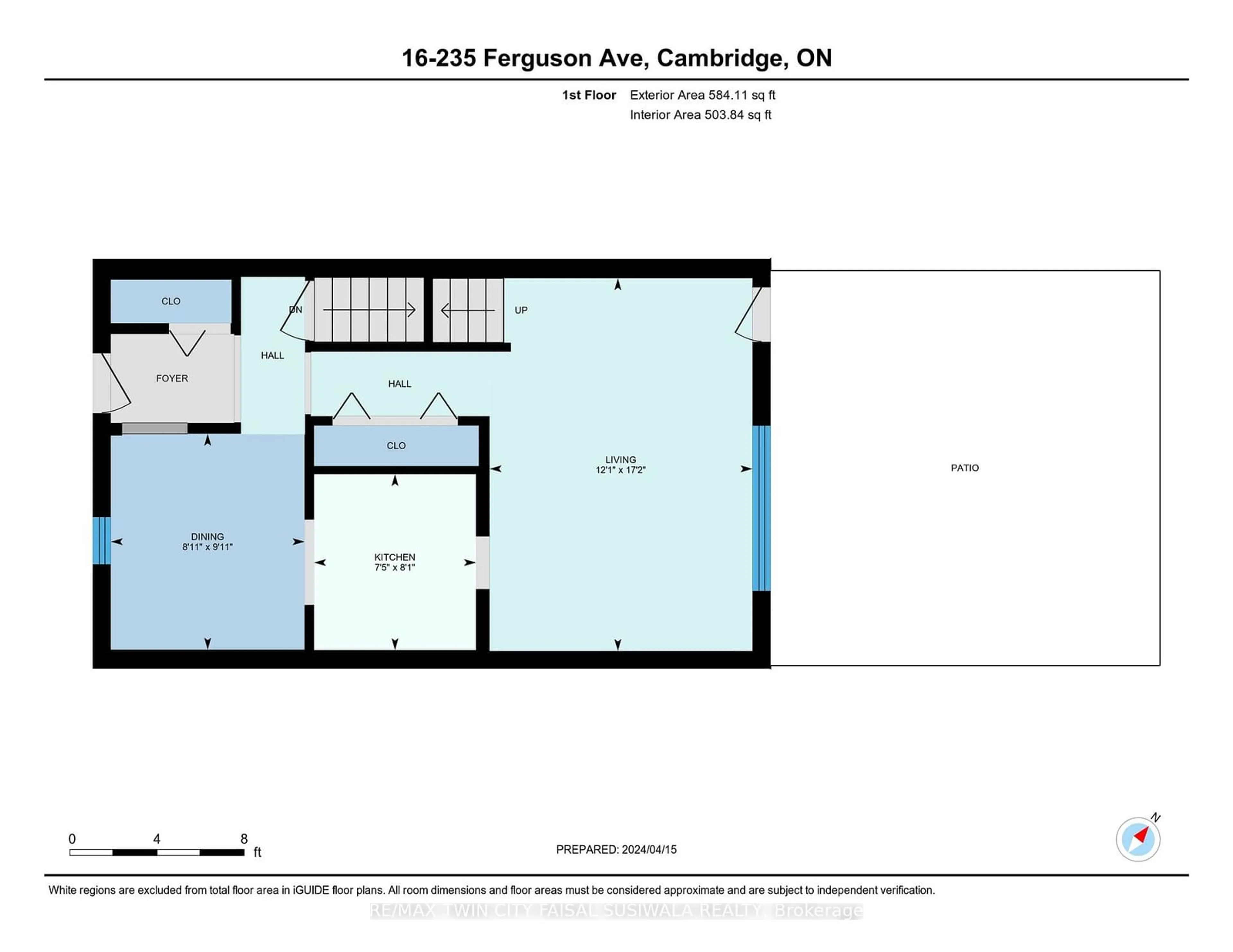 Floor plan for 235 Ferguson Ave #16, Cambridge Ontario N1R 6G1