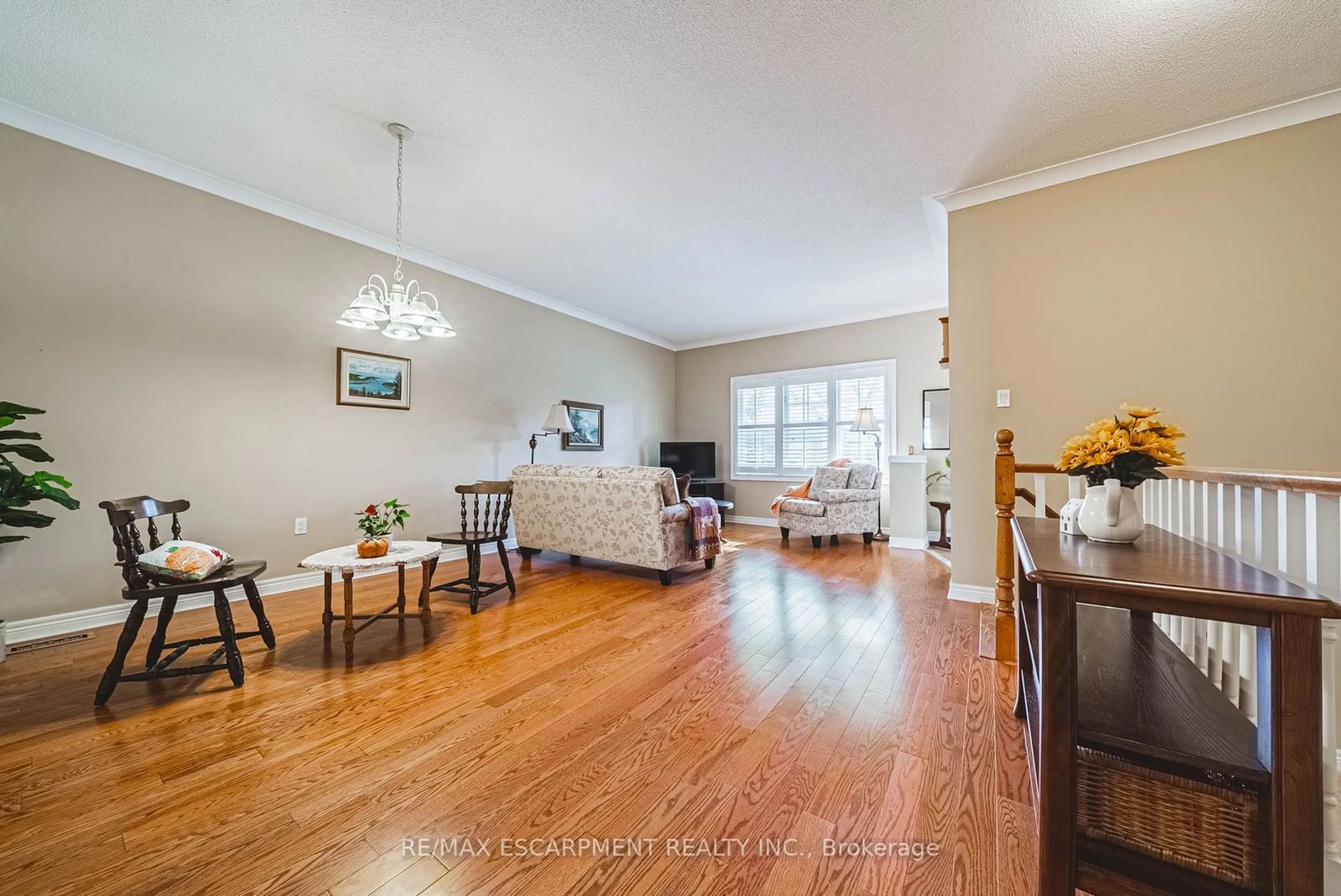 Living room, wood floors for 34 Southbrook Dr #49, Hamilton Ontario L0R 1C0