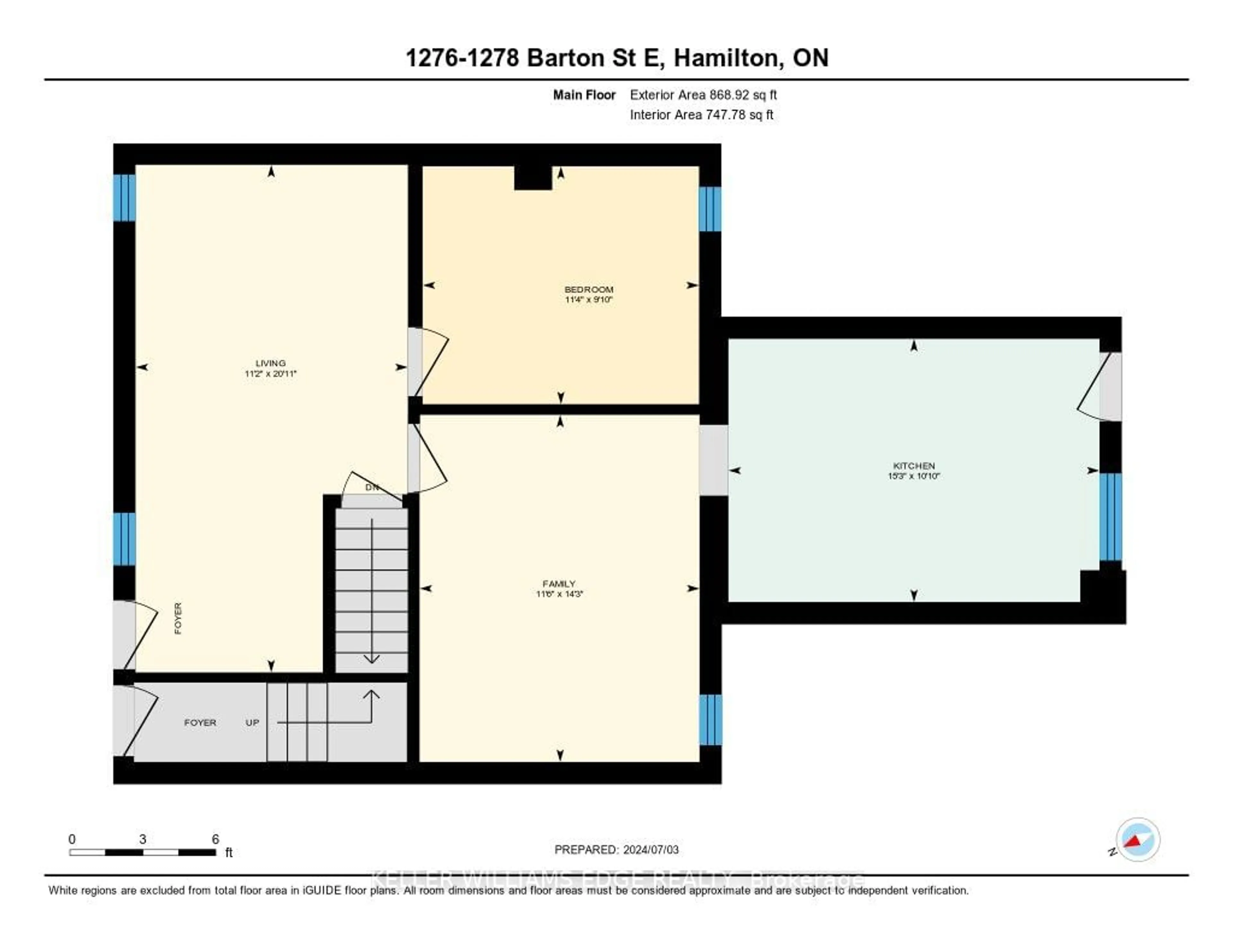 Floor plan for 1278 Barton St, Hamilton Ontario L8H 2W1