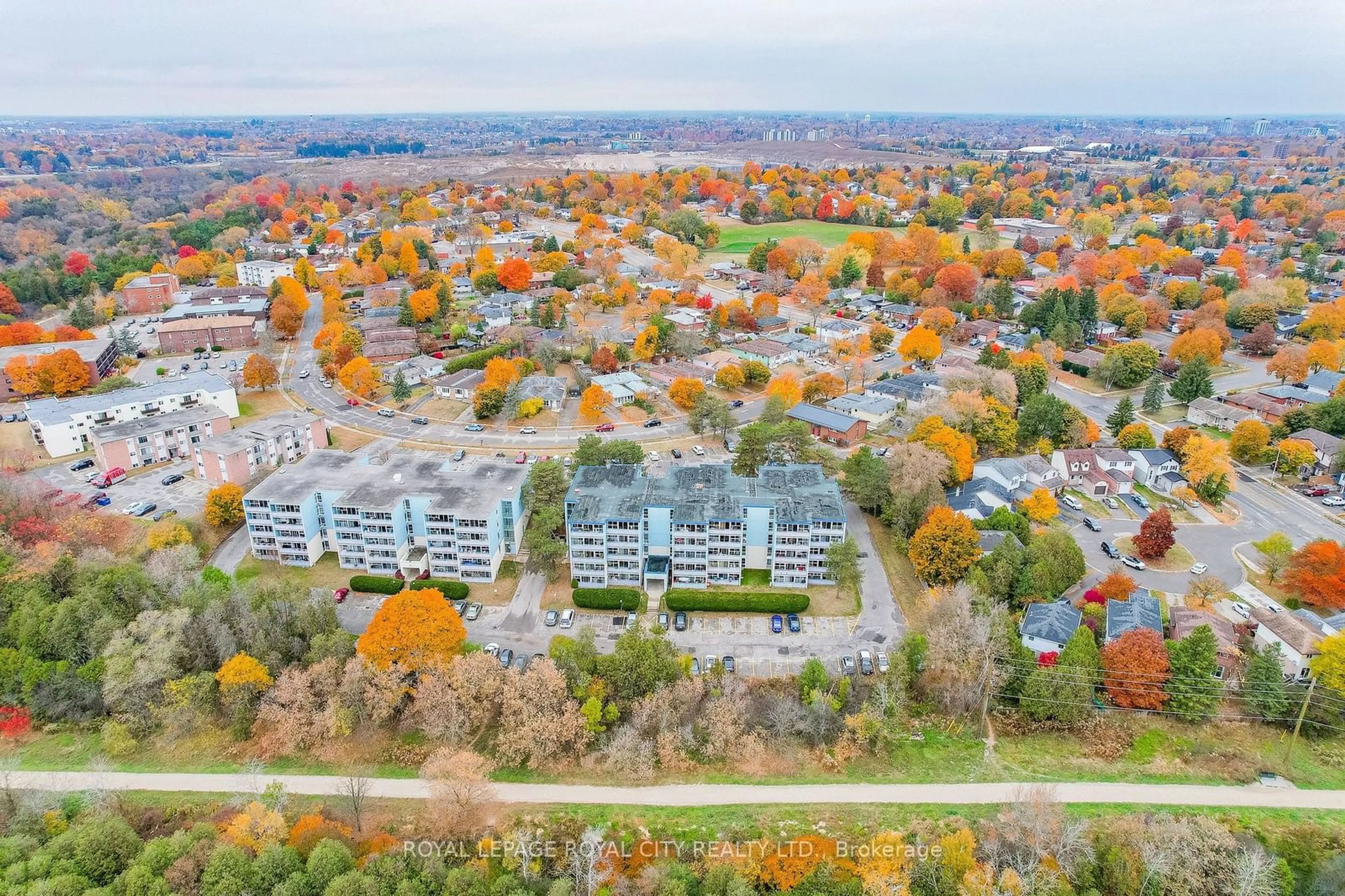 A pic from exterior of the house or condo, the view of city buildings for 105 Conroy Cres #511, Guelph Ontario N1G 2V5