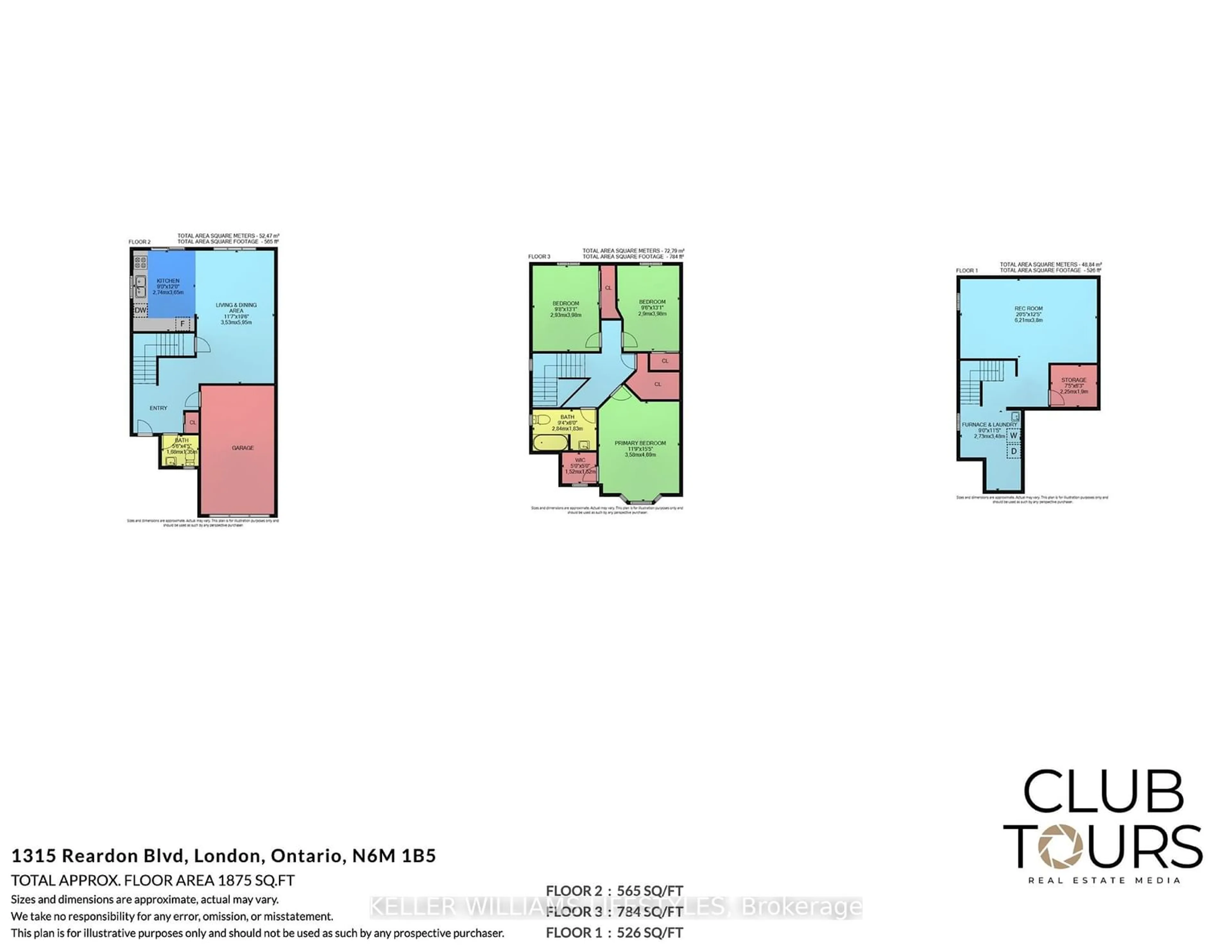 Floor plan for 1315 Reardon Blvd, London Ontario N6M 1B5