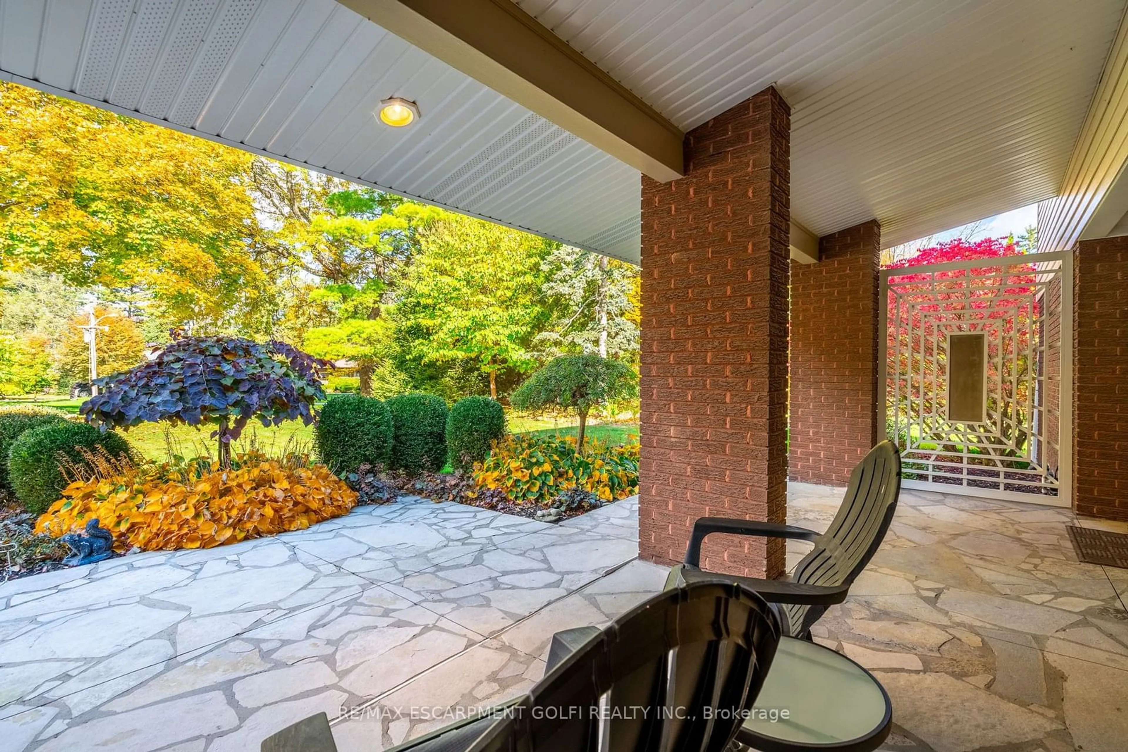 Patio, the fenced backyard for 6 Summit Circ, Norfolk Ontario N3Y 3K8