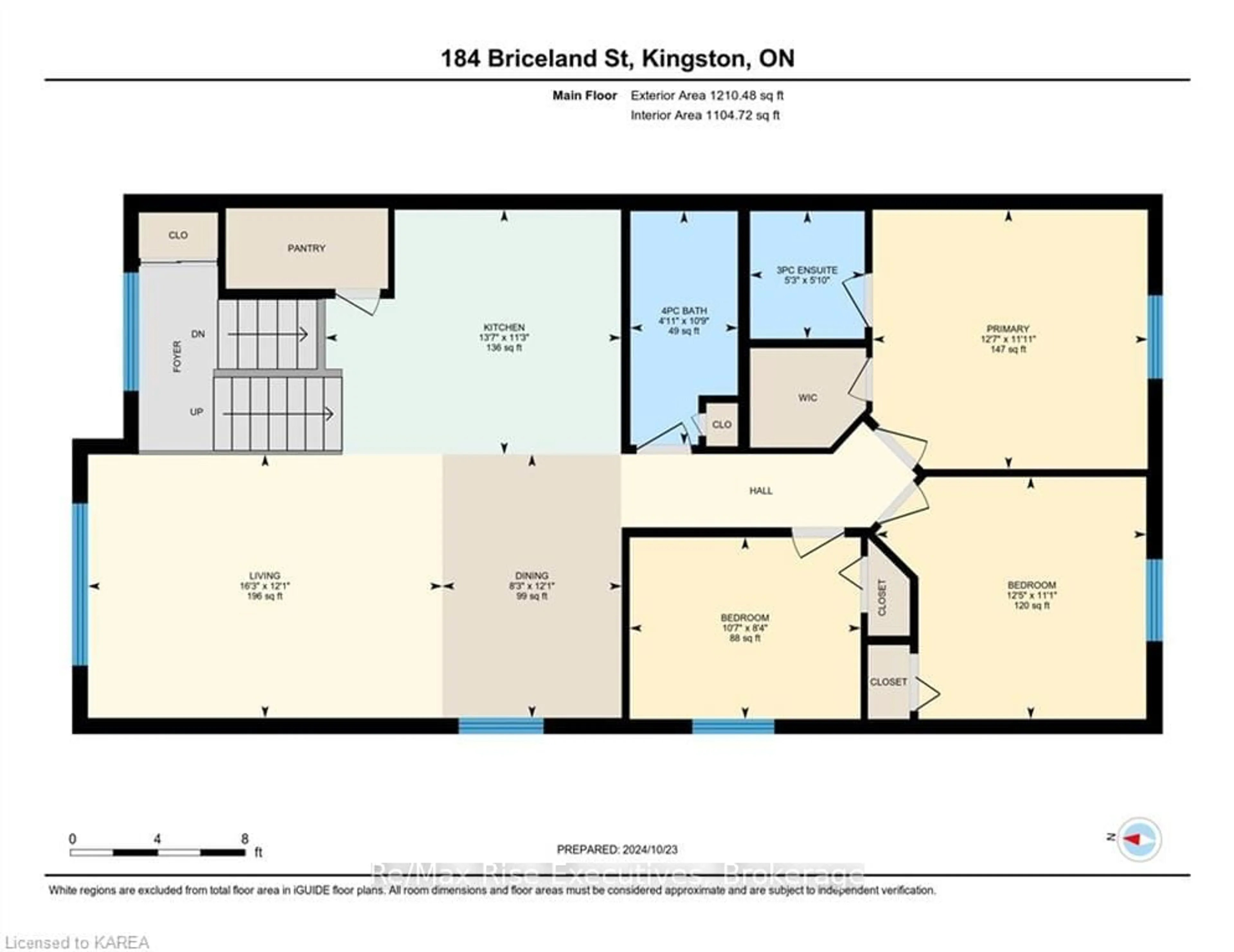 Floor plan for 184 BRICELAND St, Kingston Ontario K7K 7L2