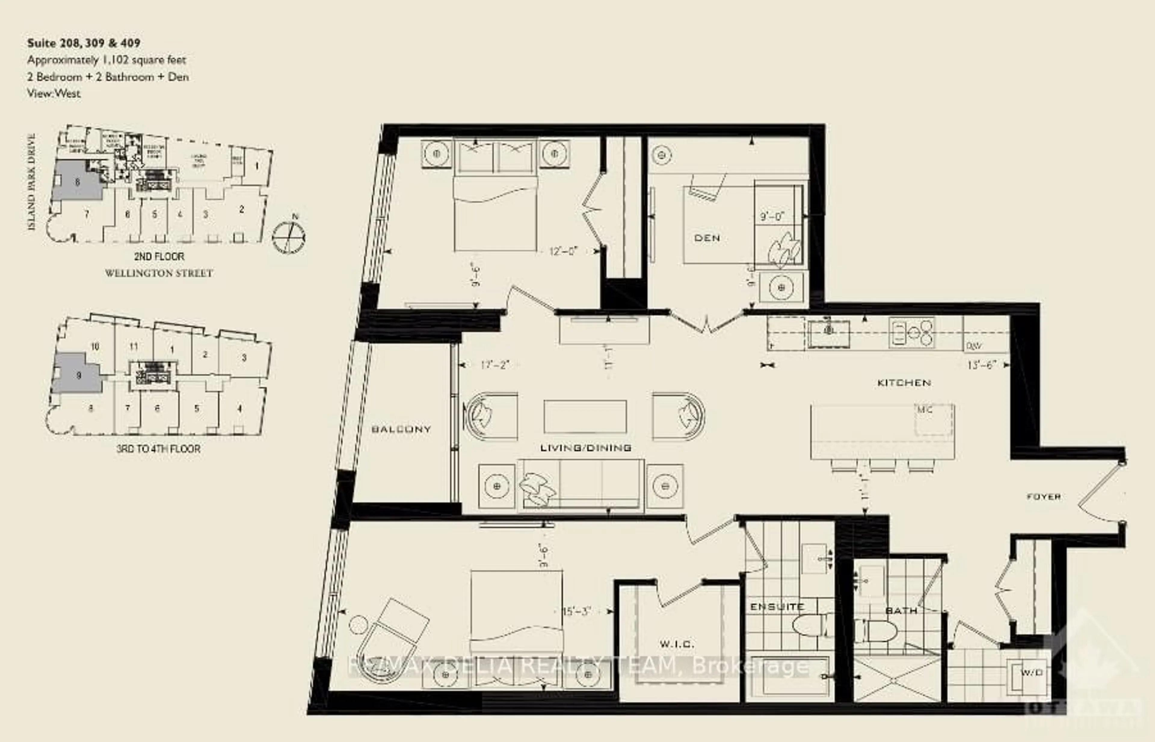 Floor plan for 1451 WELLINGTON St #208, Tunneys Pasture and Ottawa West Ontario K1Y 2X3