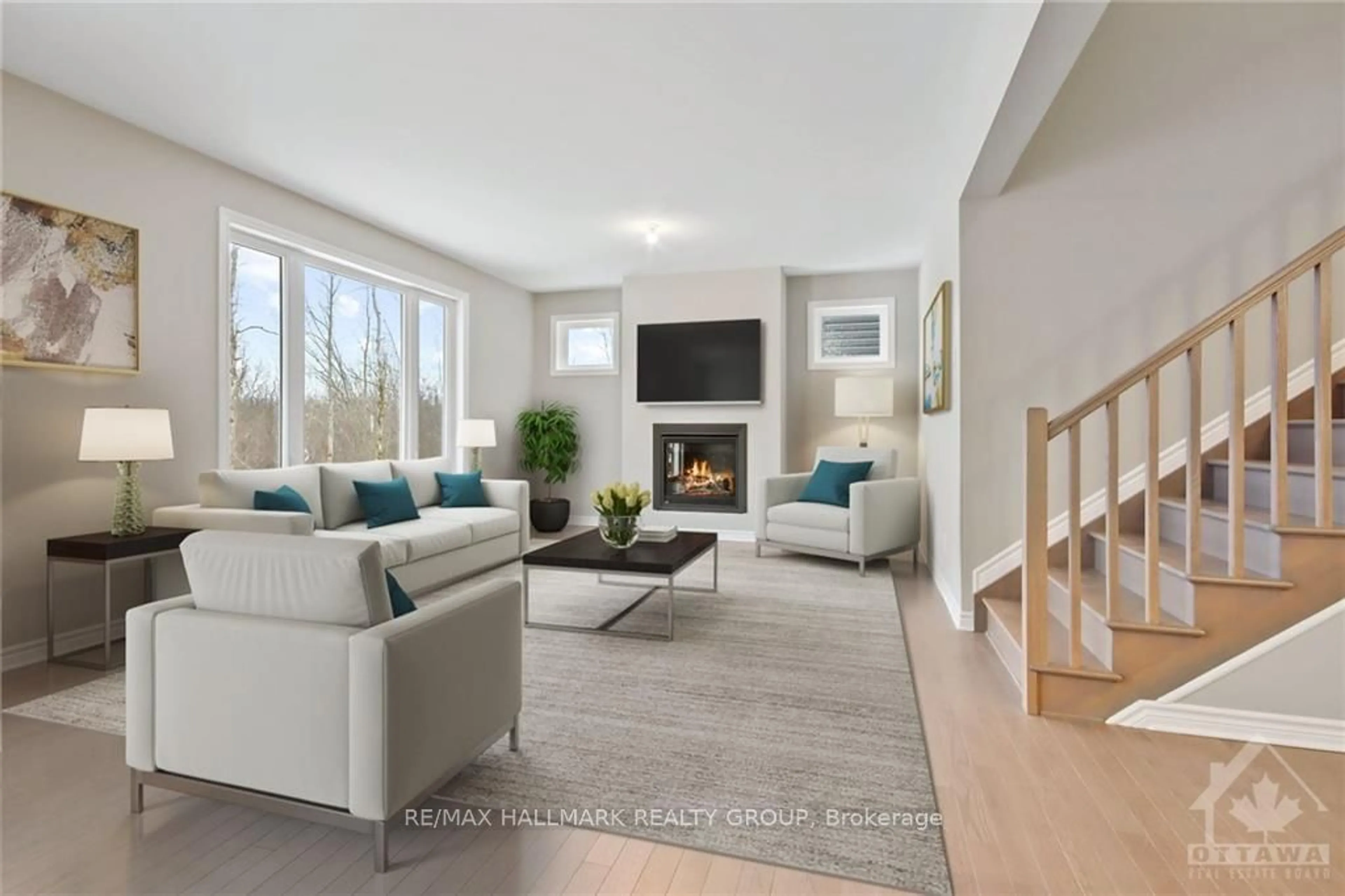 Living room, wood floors for 511 PAAKANAAK St, Ottawa Ontario K1X 0G9