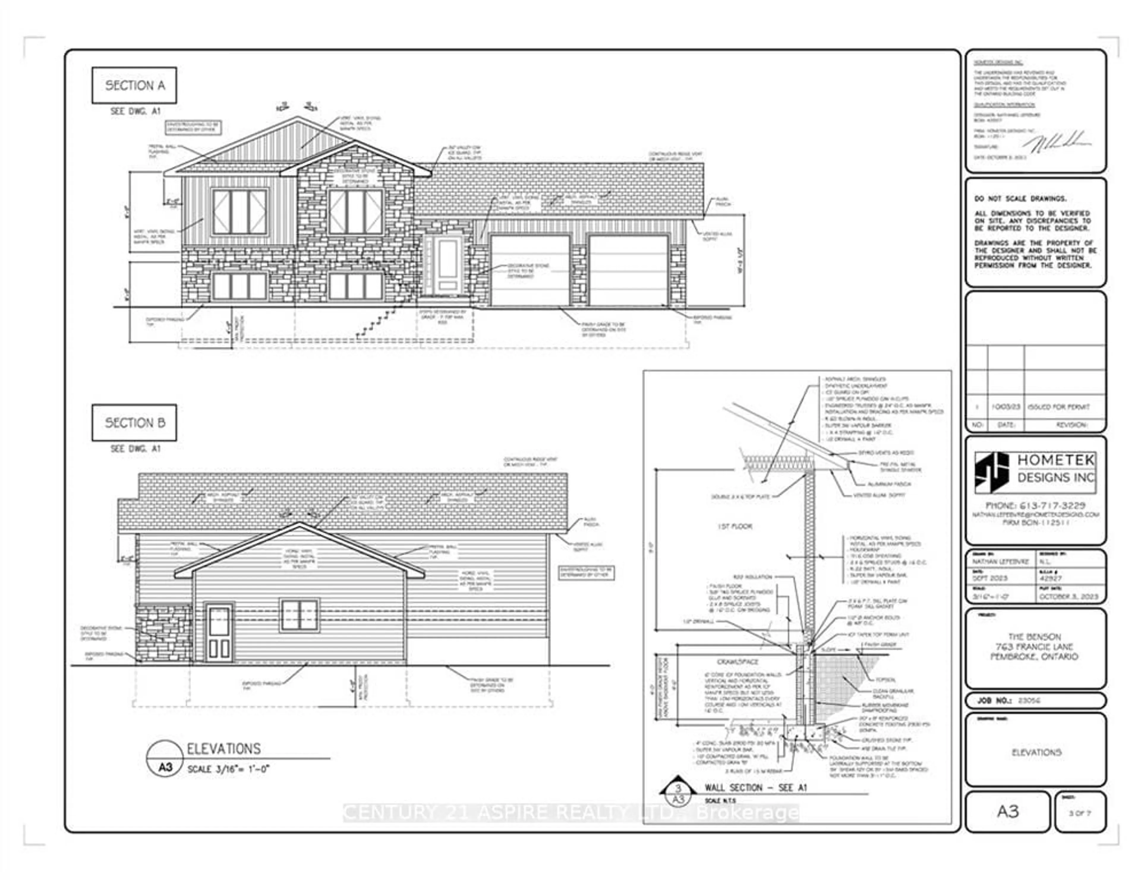 Frontside or backside of a home, the front or back of building for 557 FOREST PARK Rd, Laurentian Valley Ontario K8A 6W2