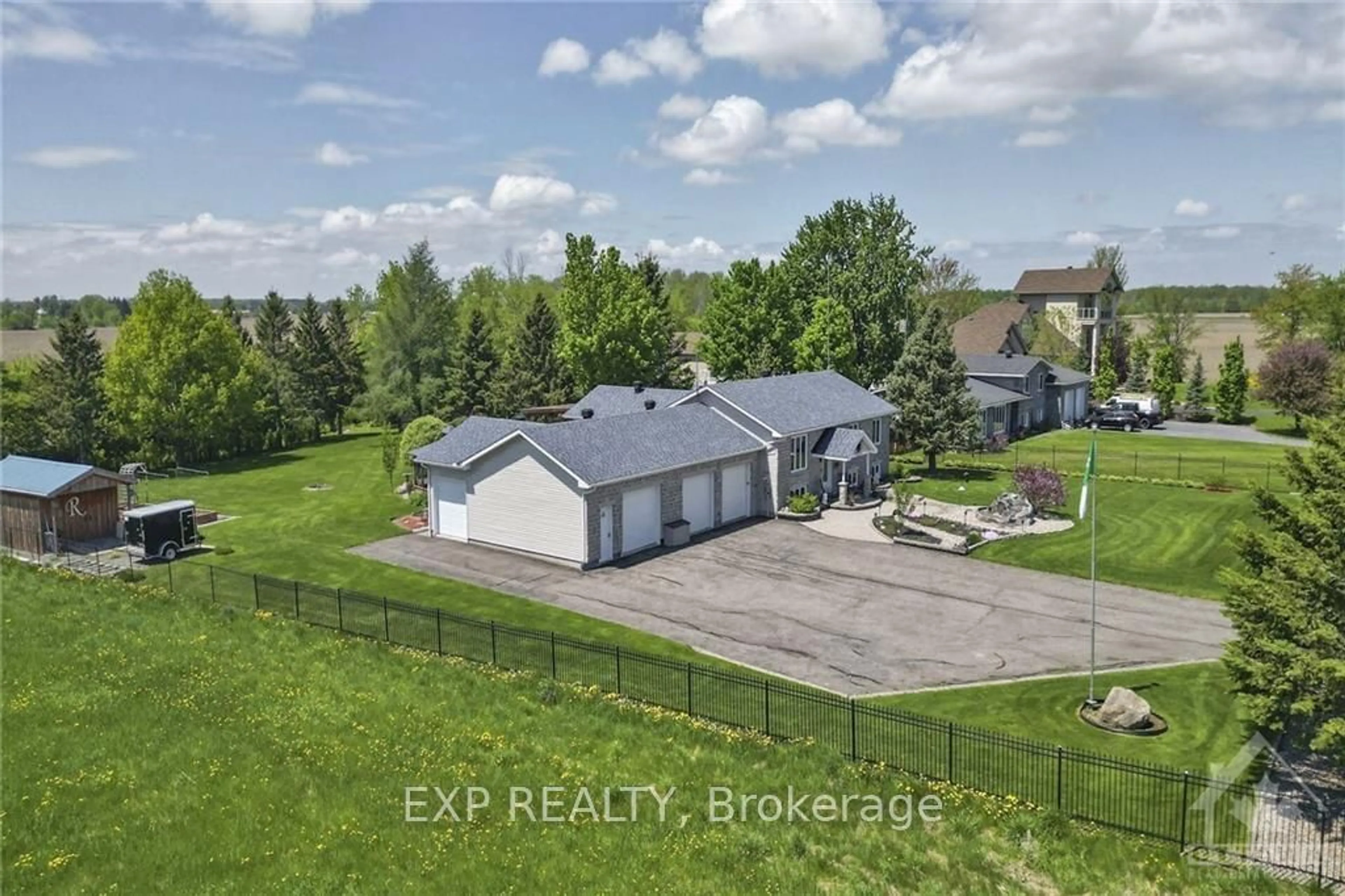 Frontside or backside of a home, the fenced backyard for 746 ST PIERRE Rd, Russell Ontario K0A 1W0