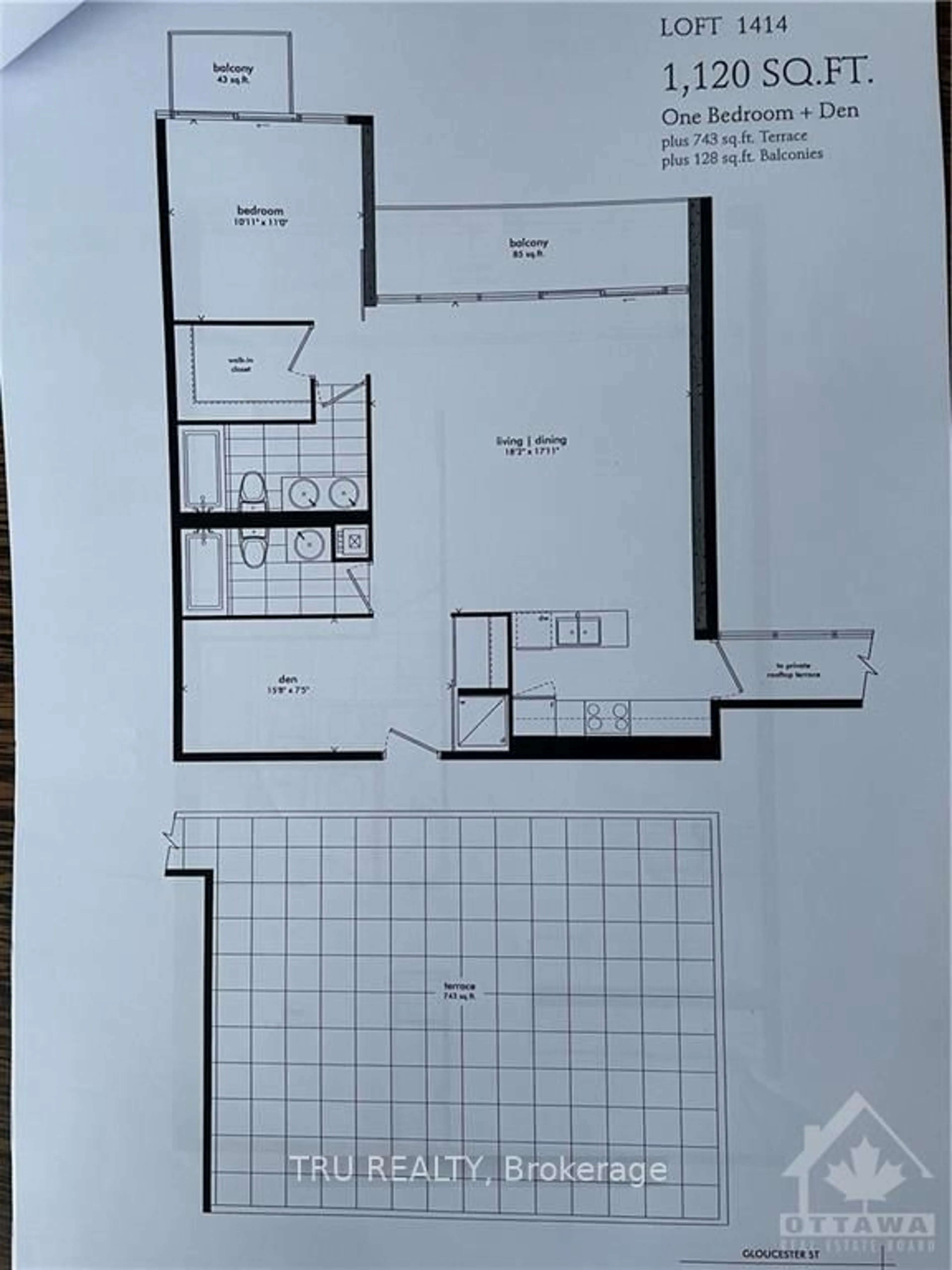 Floor plan for 224 LYON St #1414, Ottawa Centre Ontario K1R 5V9