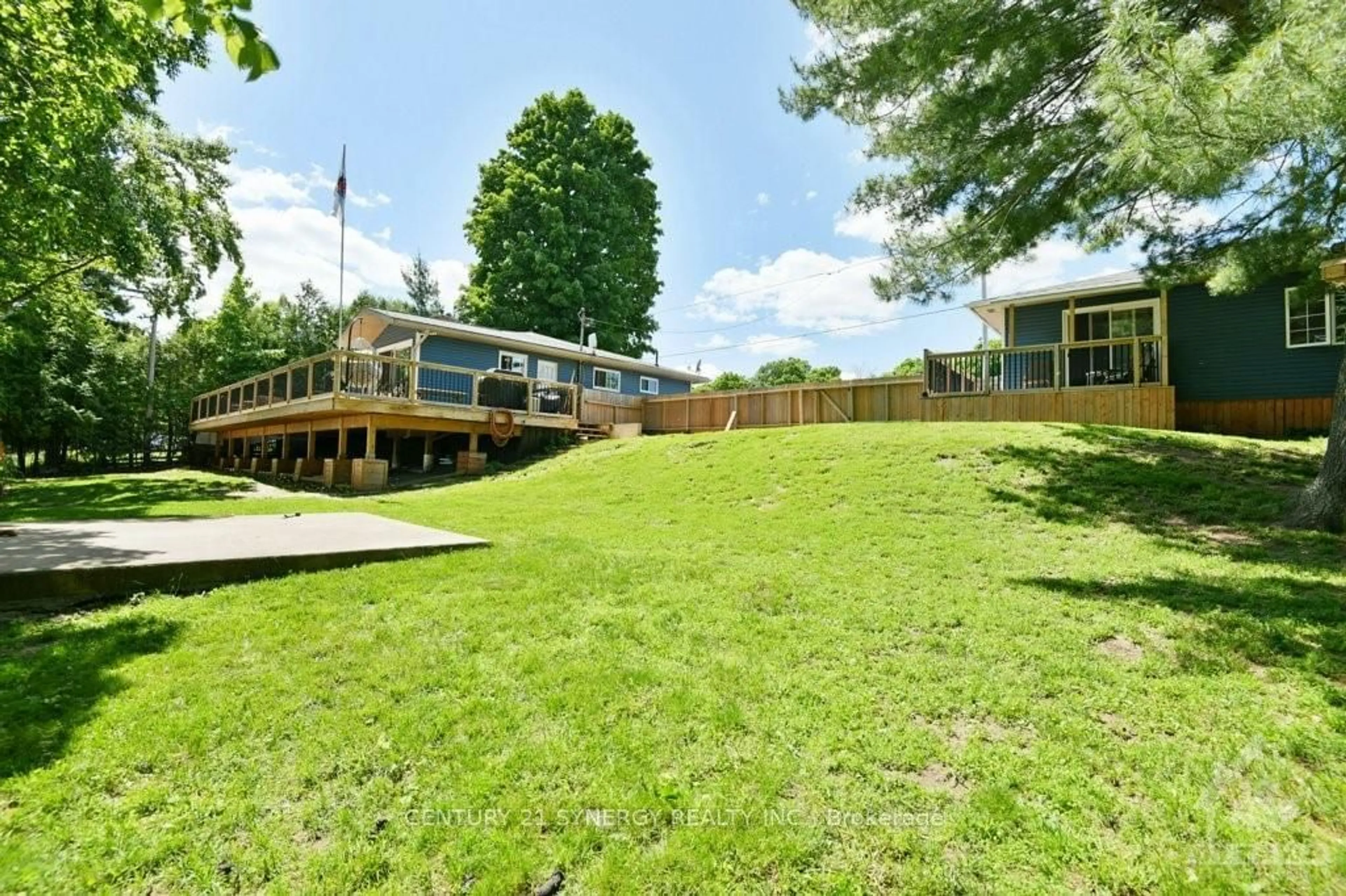 Patio, the fenced backyard for 889 JONES POINT Rd, Tay Valley Ontario K7H 3C7