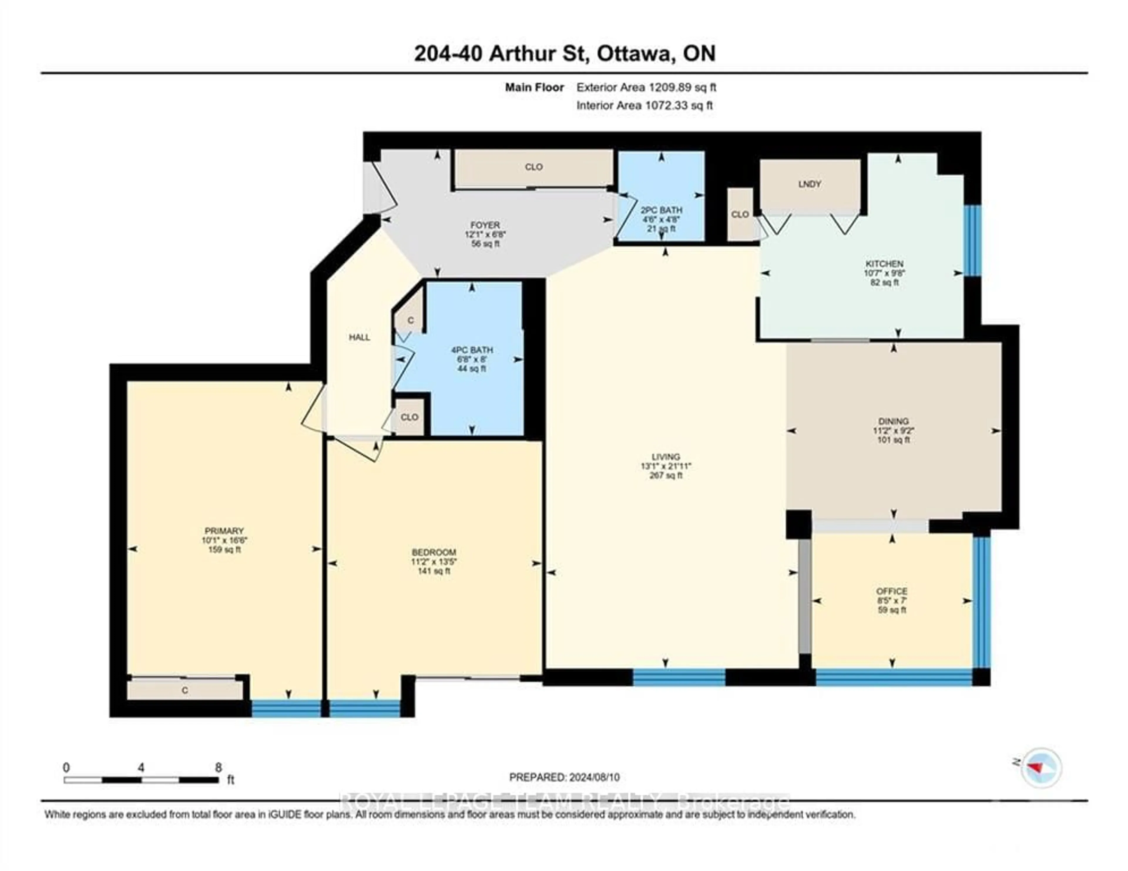 Floor plan for 40 ARTHUR St #204, West Centre Town Ontario K1R 7T5