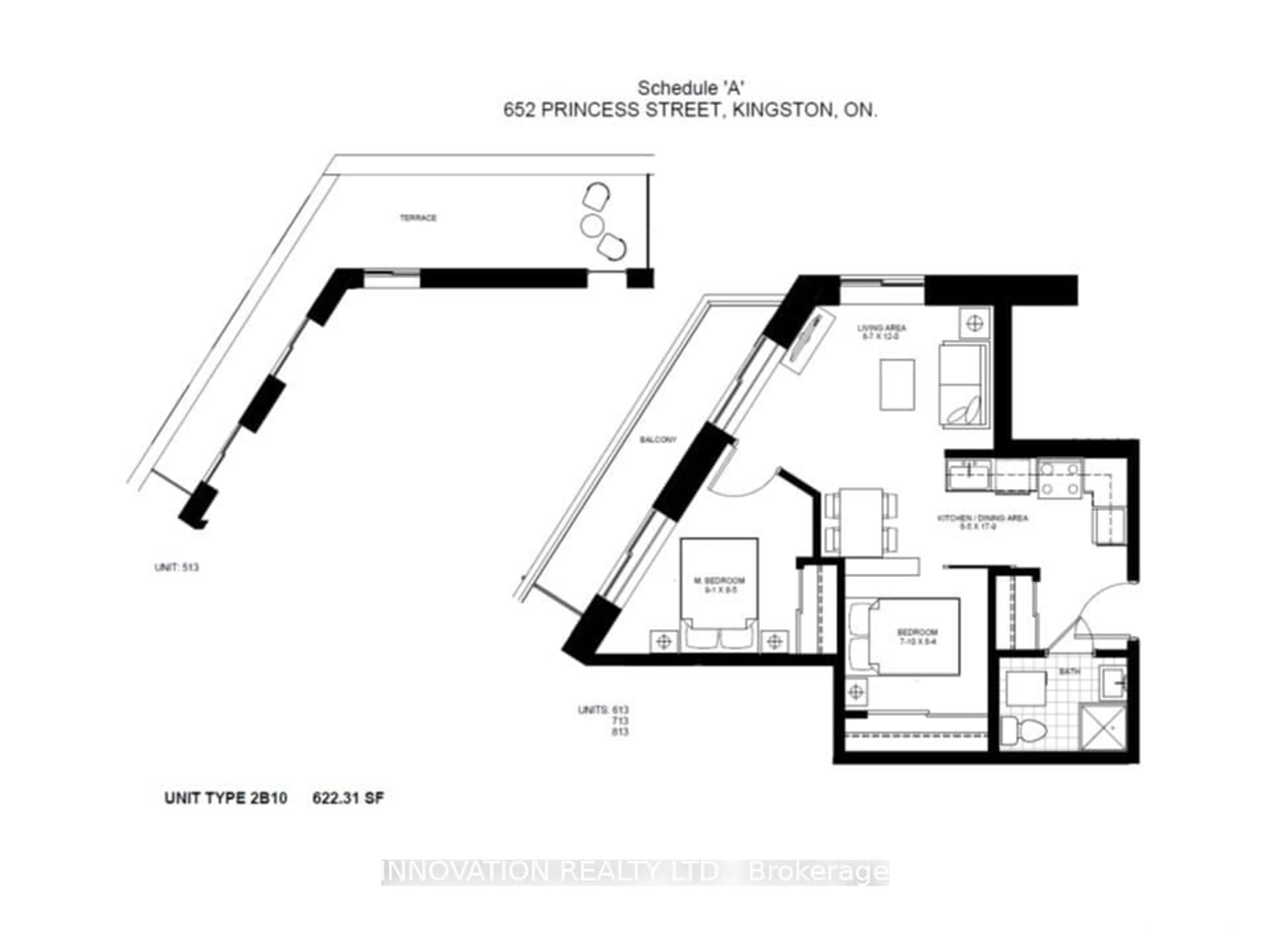 Floor plan for 652 PRINCESS St #513, Kingston Ontario K7L 1E5