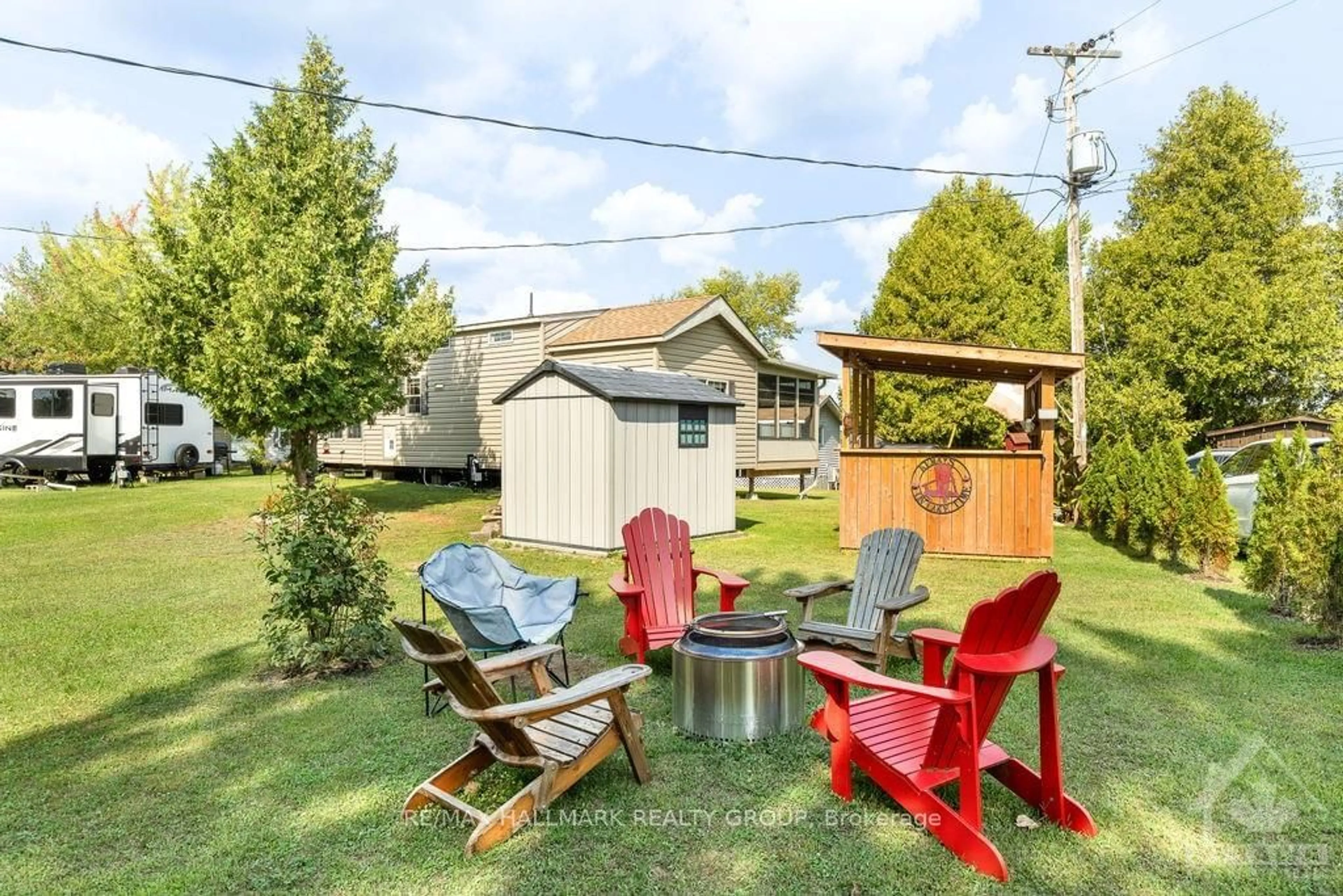 Patio, the fenced backyard for 276 WHITE CEDARS Rd, Bonnechere Valley Ontario K0J 1T0