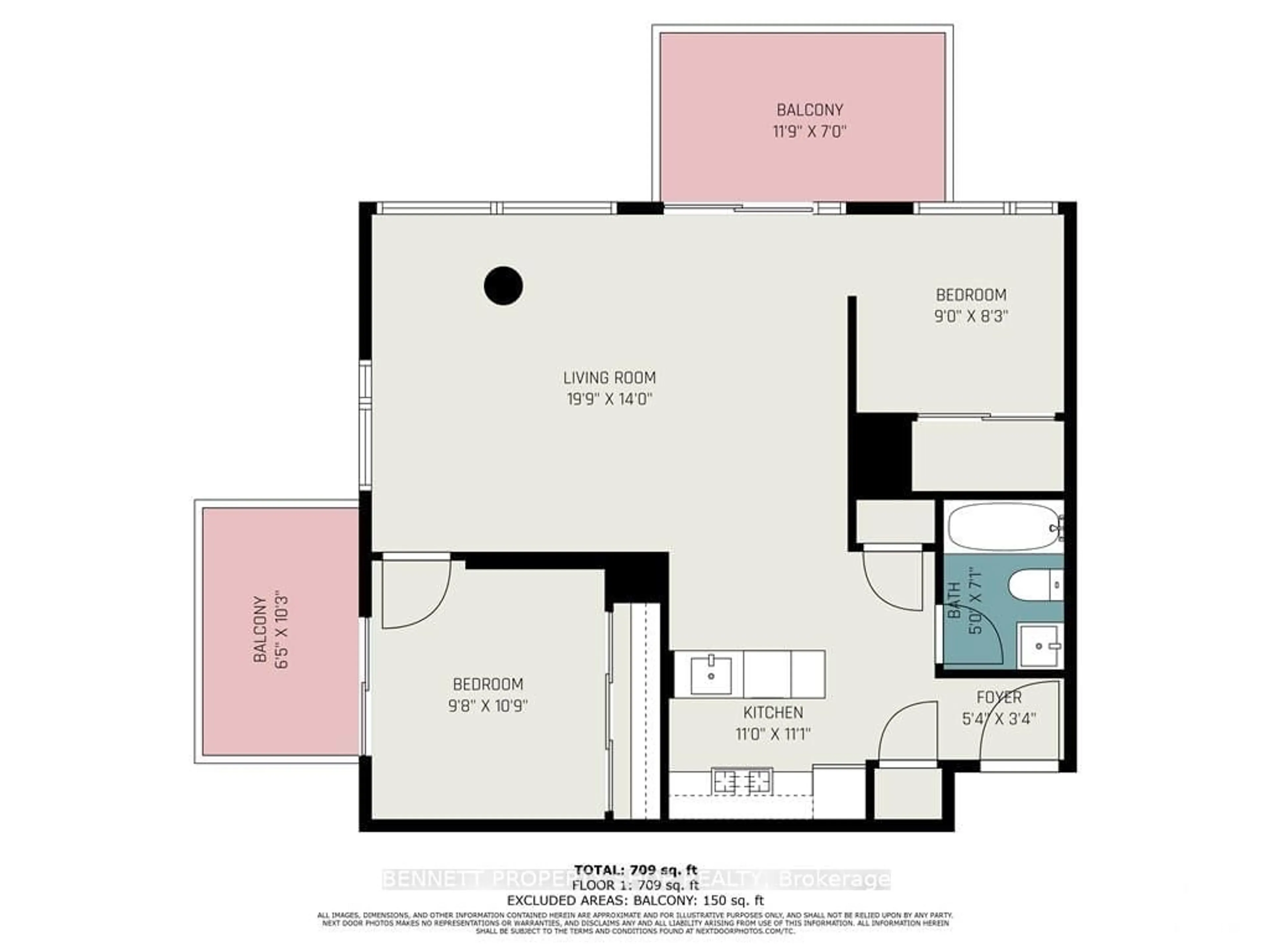 Floor plan for 203 CATHERINE St #1703, Ottawa Centre Ontario K2P 1J5