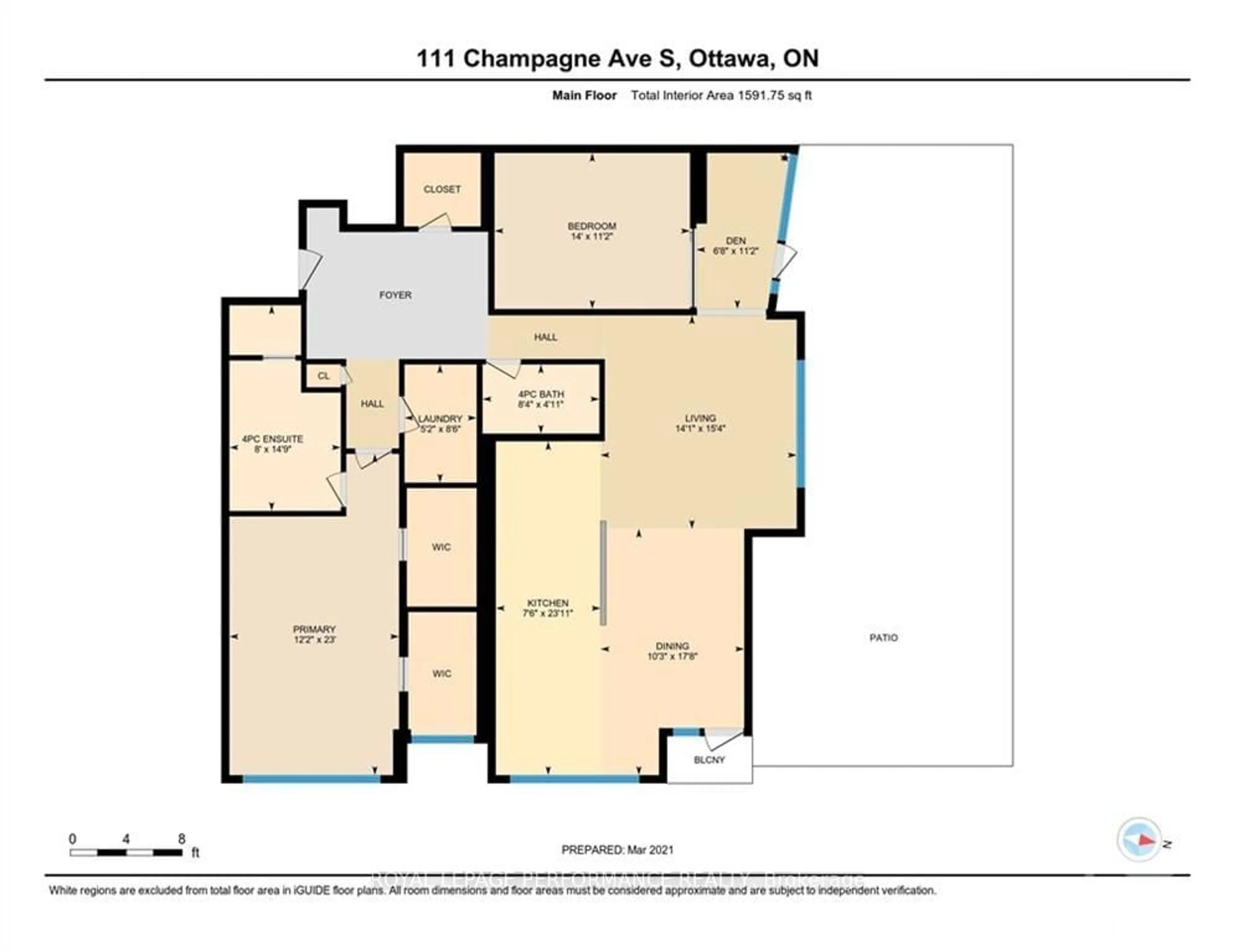 Floor plan for 111 CHAMPAGNE Ave #207, Dows Lake - Civic Hospital and Area Ontario K1S 5V3