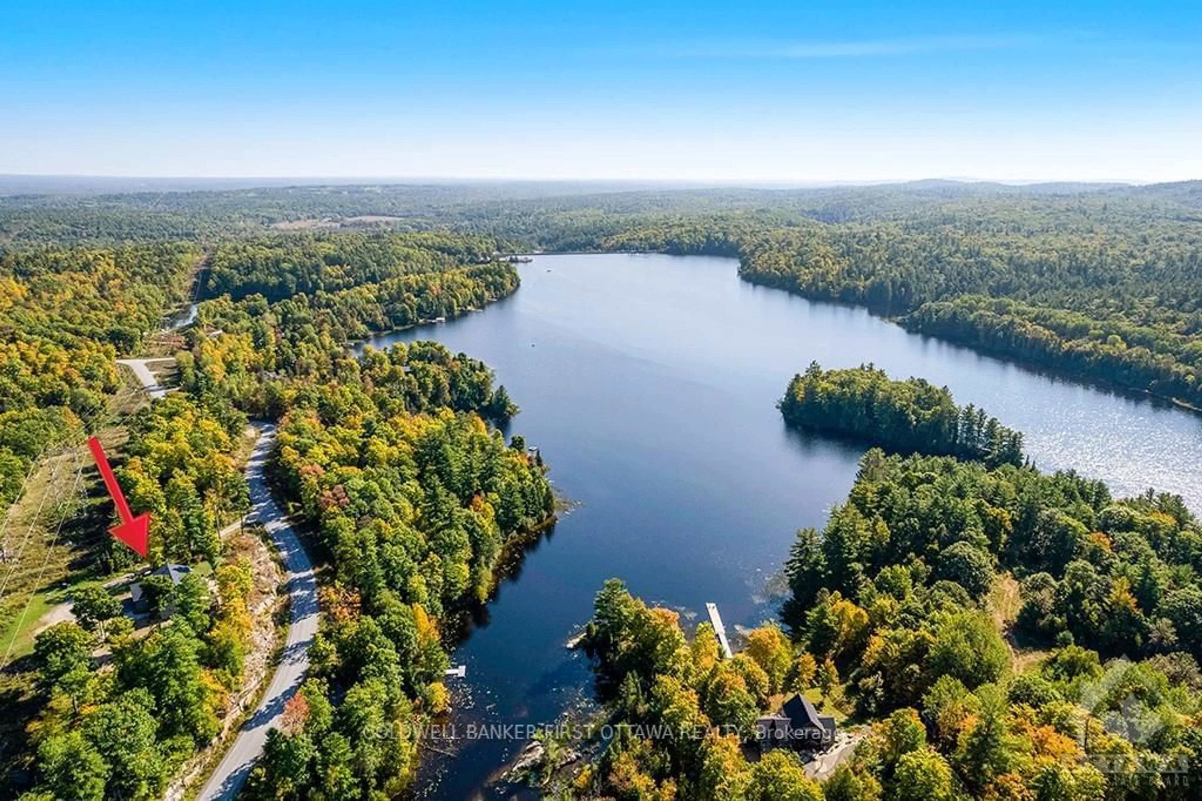 A pic from outside/outdoor area/front of a property/back of a property/a pic from drone, water/lake/river/ocean view for 1074 BARRETT CHUTE Rd, Greater Madawaska Ontario K0J 1H0