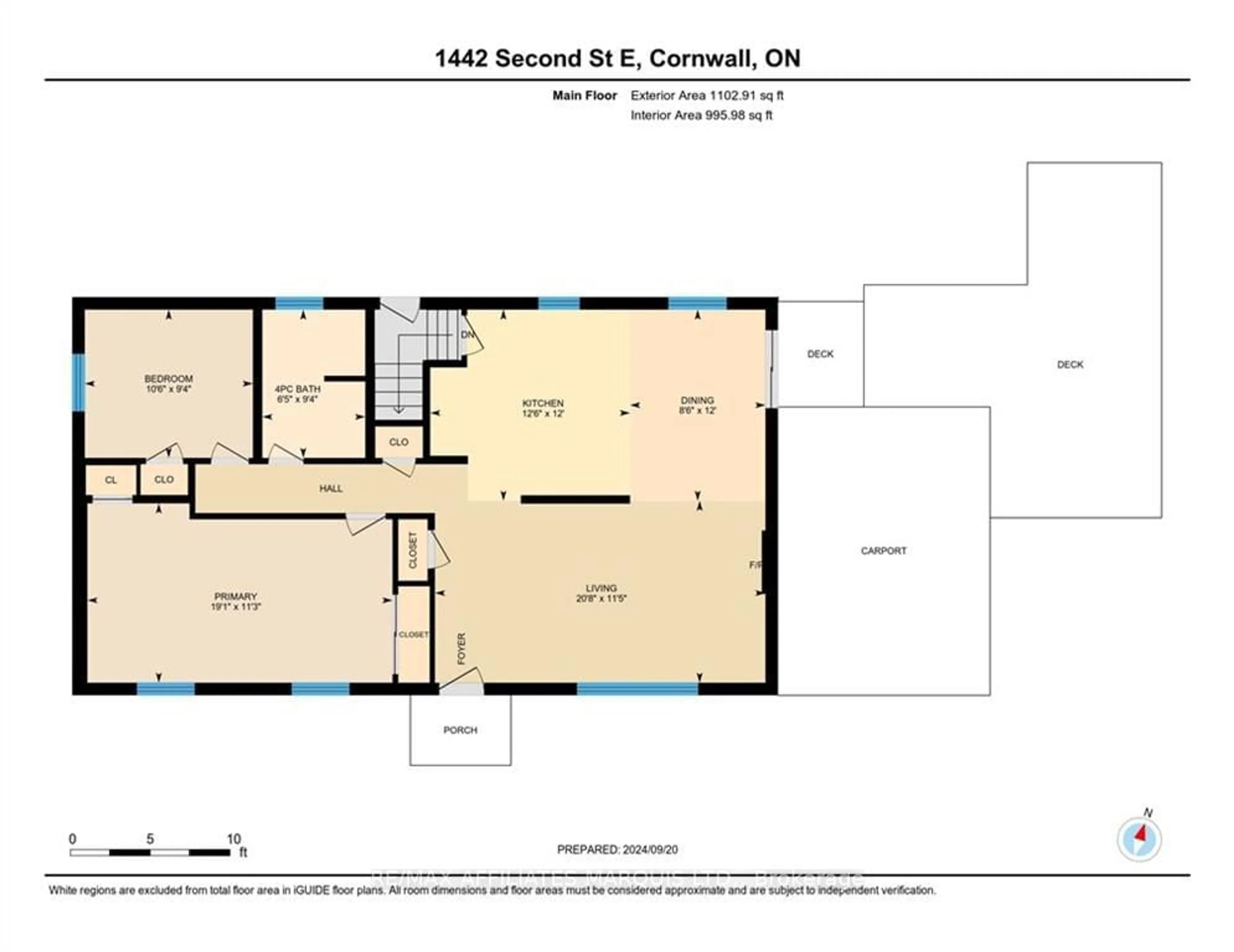 Floor plan for 1442 SECOND St, Cornwall Ontario K6H 5Z8