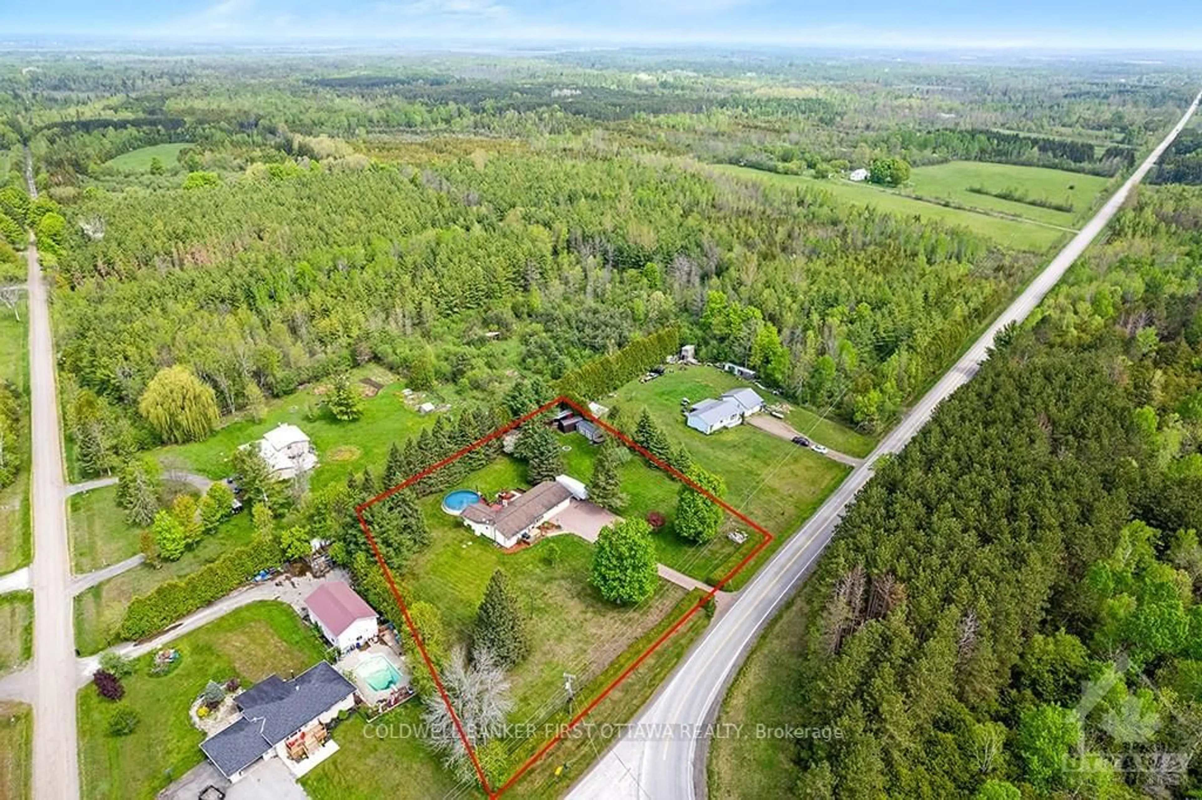 A pic from outside/outdoor area/front of a property/back of a property/a pic from drone, forest/trees view for 9334 BRANCH Rd, Augusta Ontario K0G 1R0