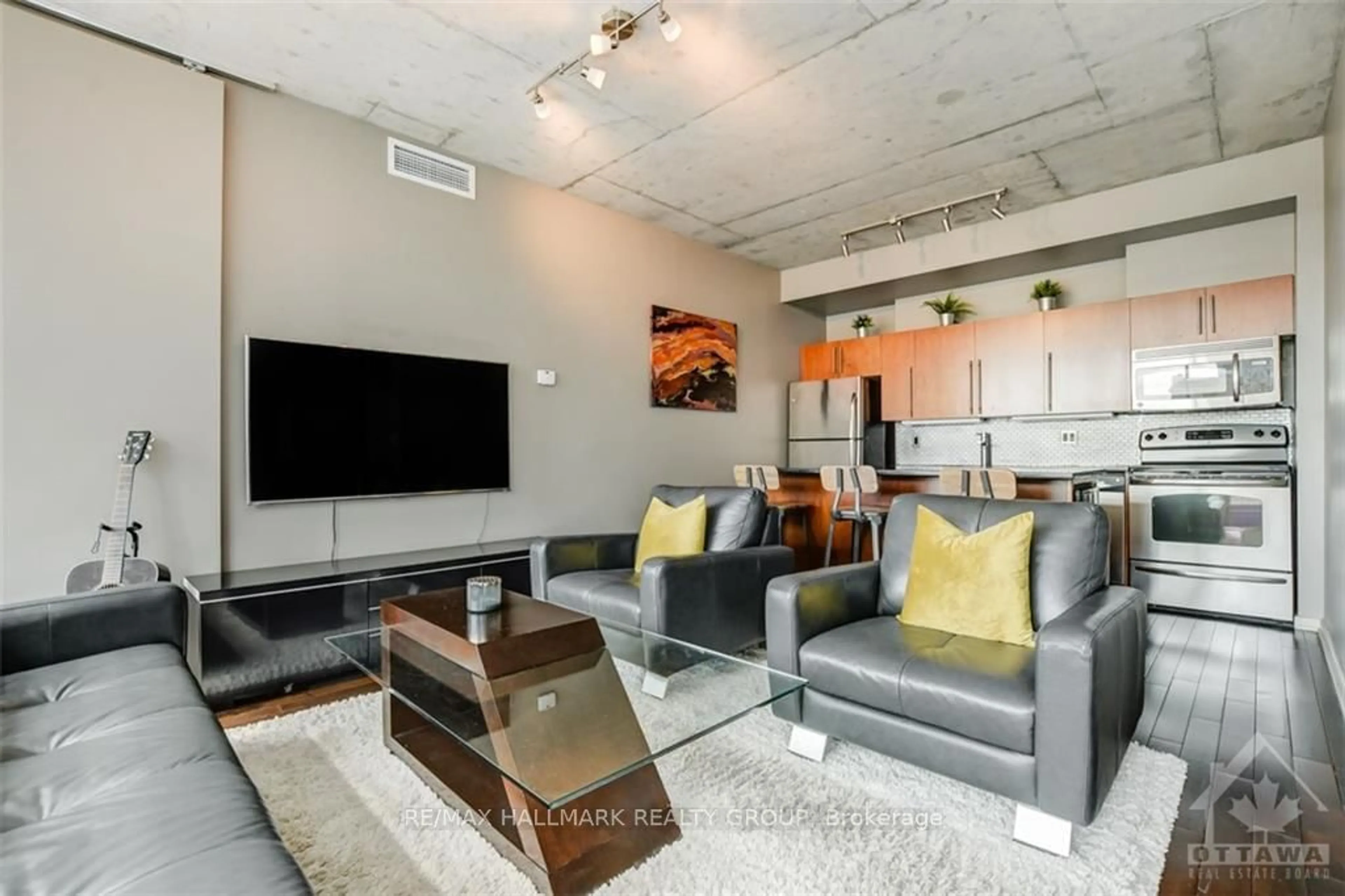 Living room, carpet floors for 180 YORK St #401, Lower Town - Sandy Hill Ontario K1N 1J6