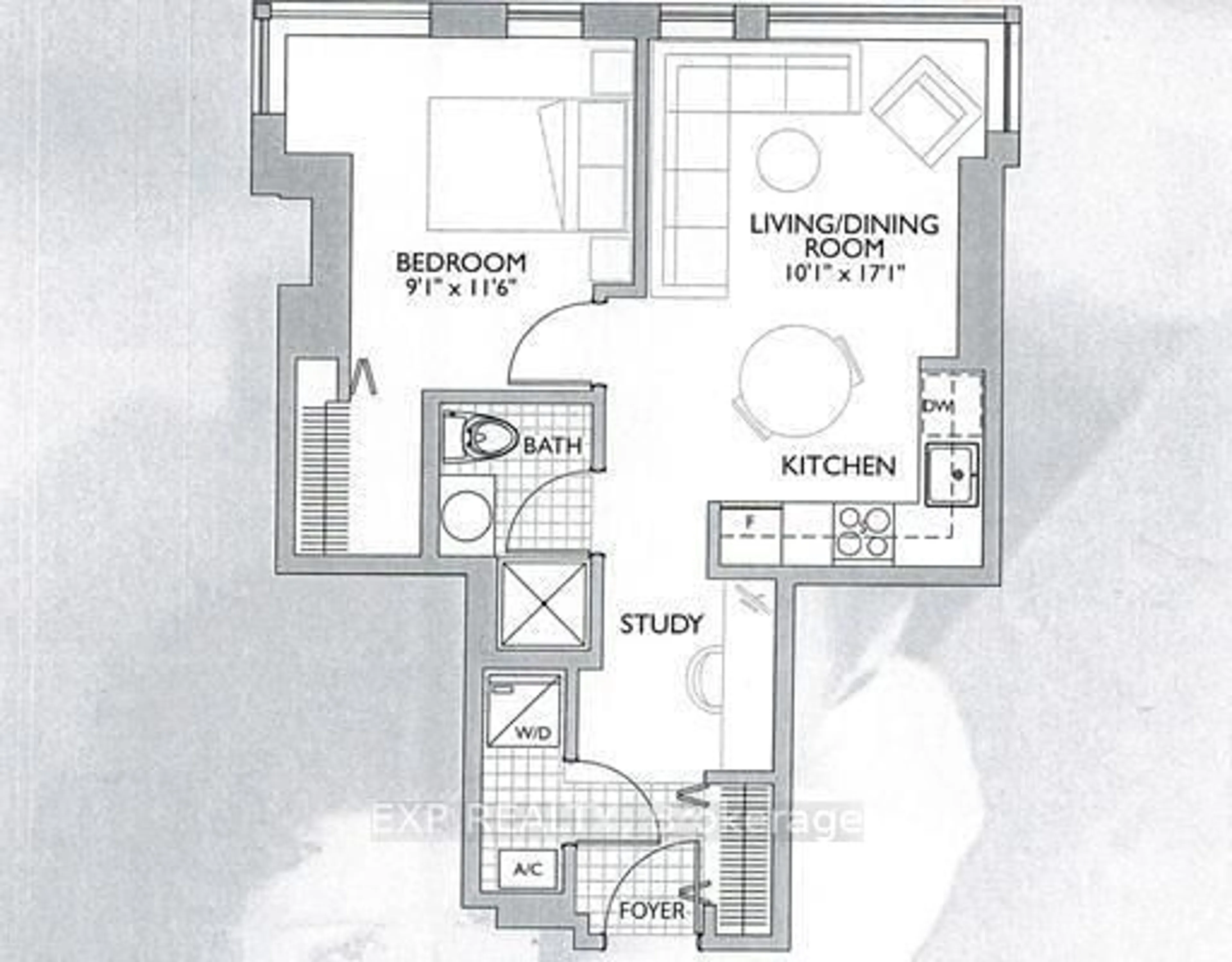 Floor plan for 179 METCALFE St #1705, Ottawa Centre Ontario K2P 0W1