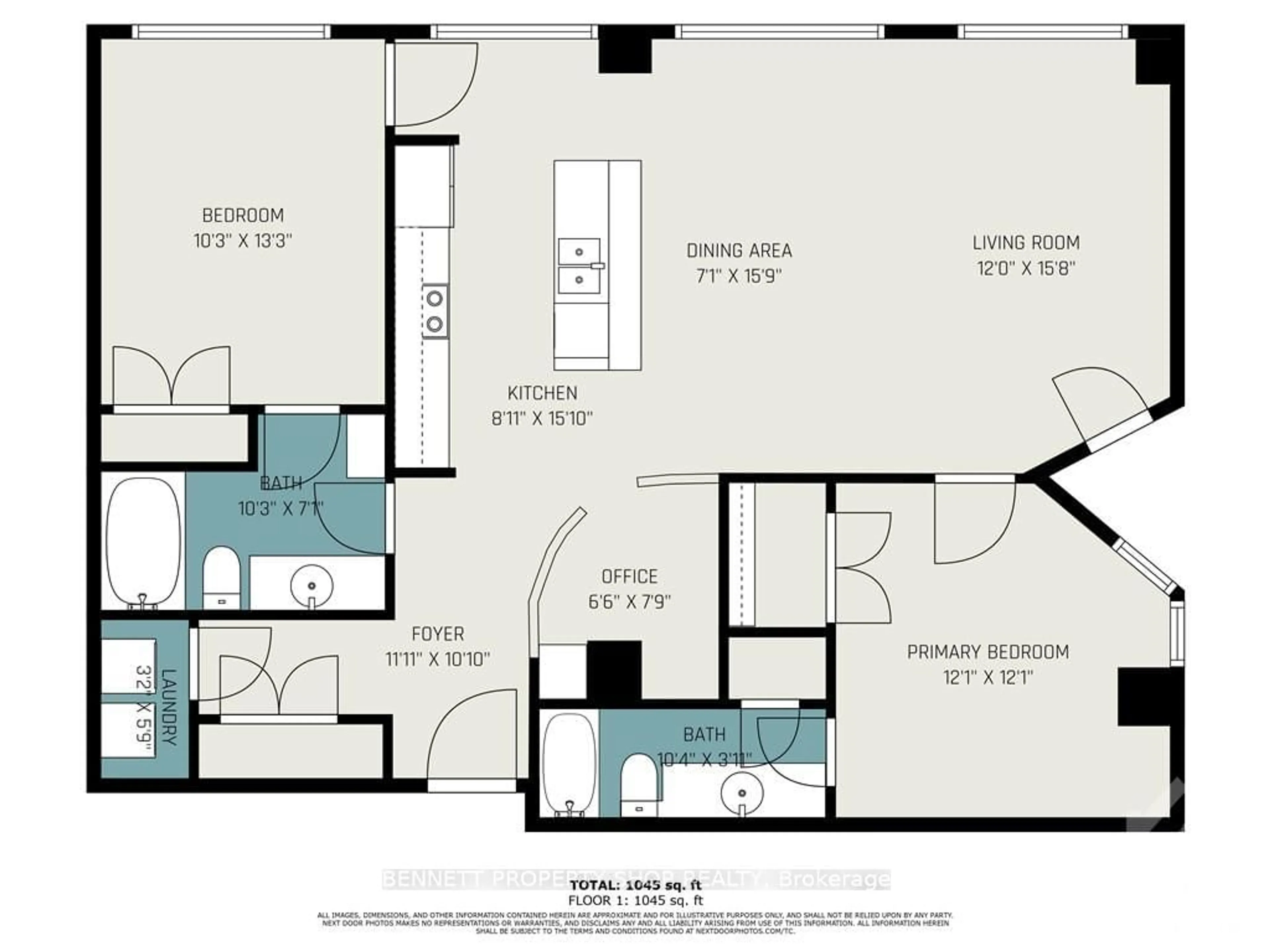 Floor plan for 290 POWELL Ave #205, Dows Lake - Civic Hospital and Area Ontario K1S 5T4