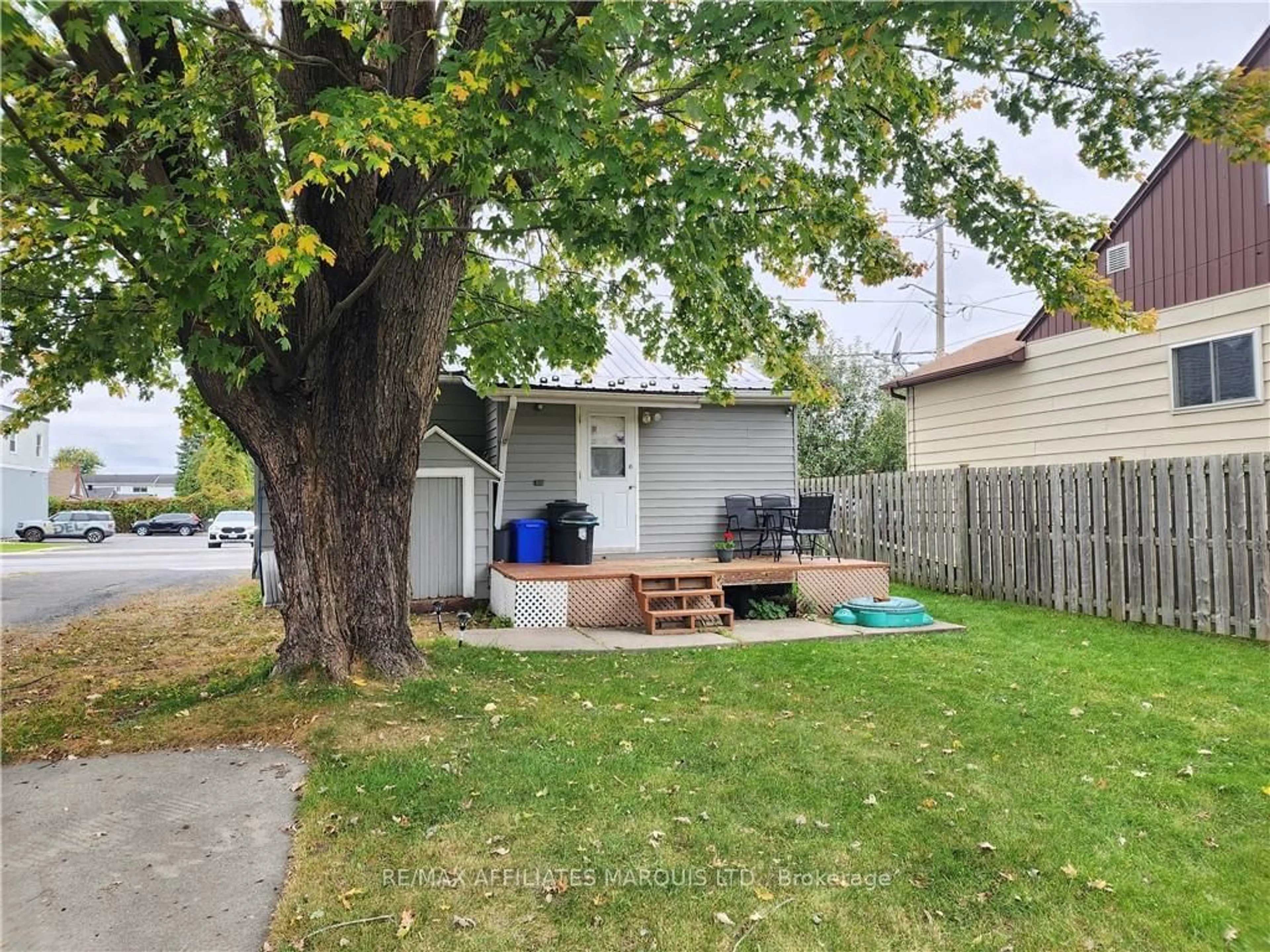 Frontside or backside of a home, the fenced backyard for 1119 PITT St, Cornwall Ontario K6J 3S8