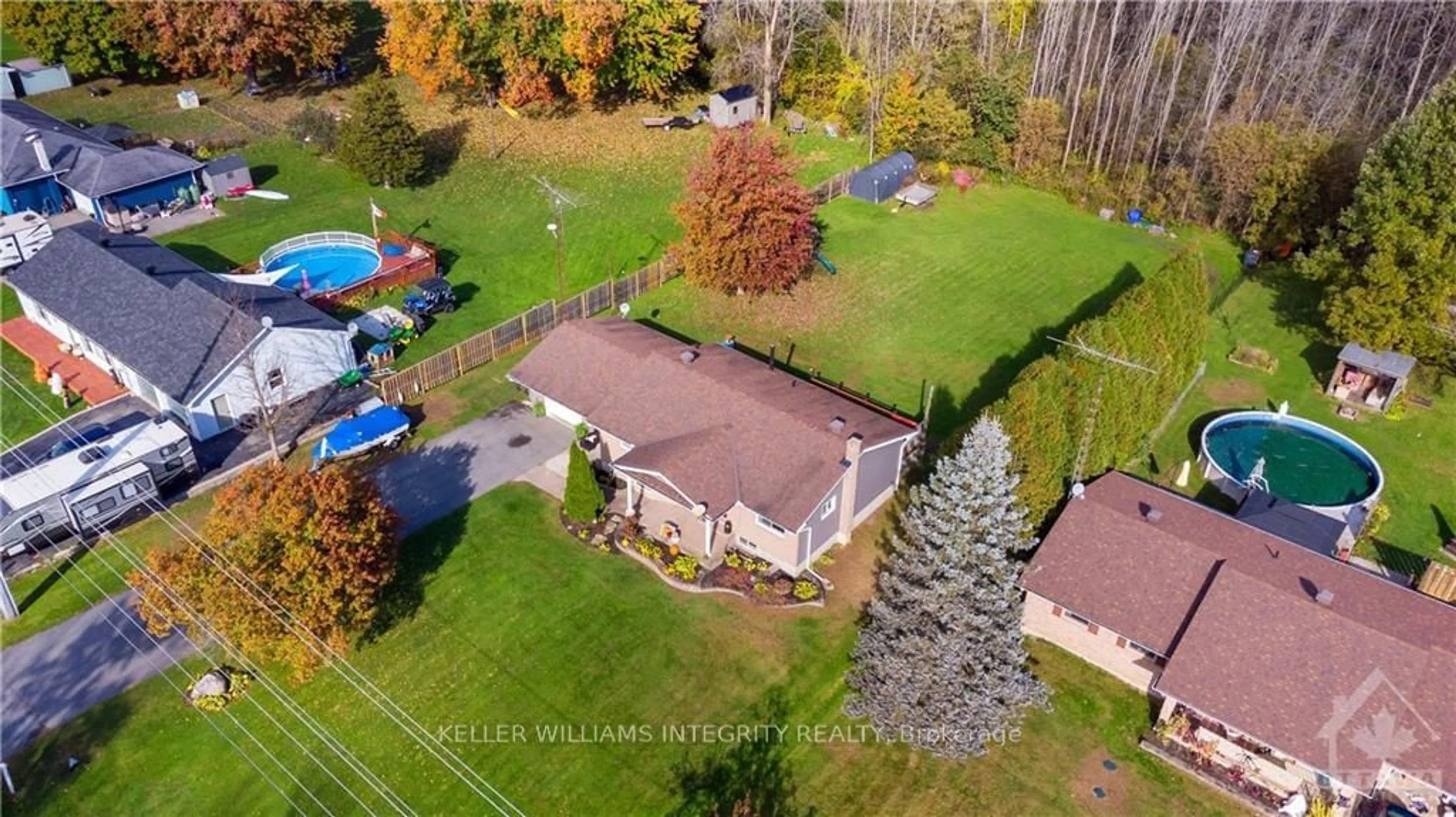 Frontside or backside of a home, the fenced backyard for 5445 BRINSTON Rd, South Dundas Ontario K0E 1K0