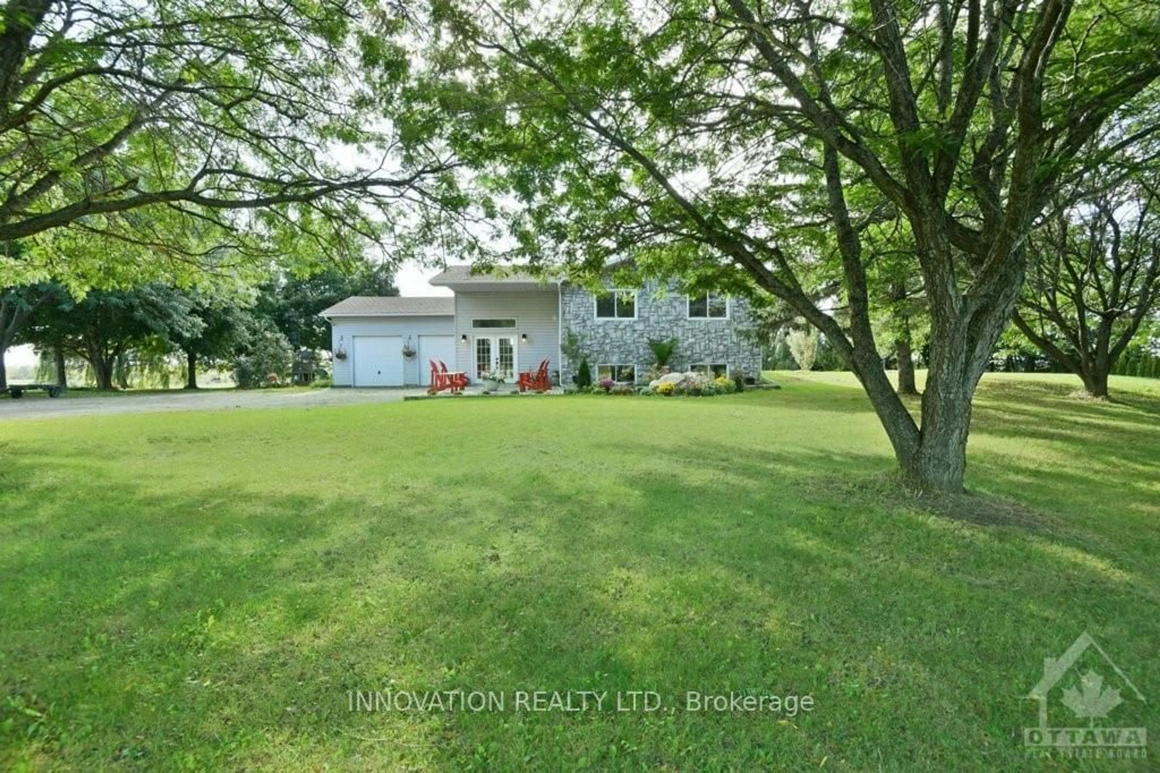 Frontside or backside of a home, the fenced backyard for 4835 APPLETON SIDE Rd, Mississippi Mills Ontario K0A 1A0