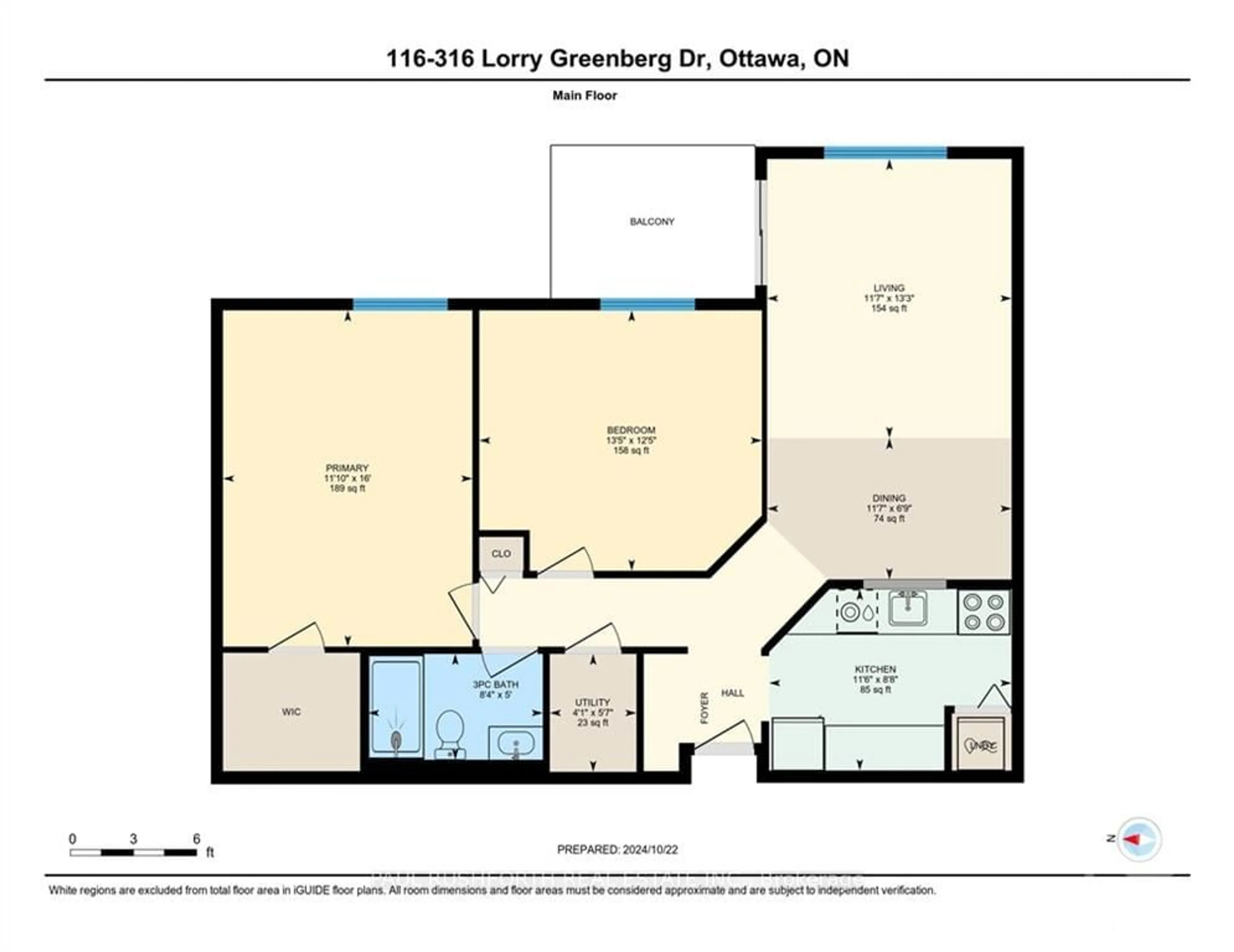 Floor plan for 316 LORRY GREENBERG Dr #116, Hunt Club - South Keys and Area Ontario K1T 2P4