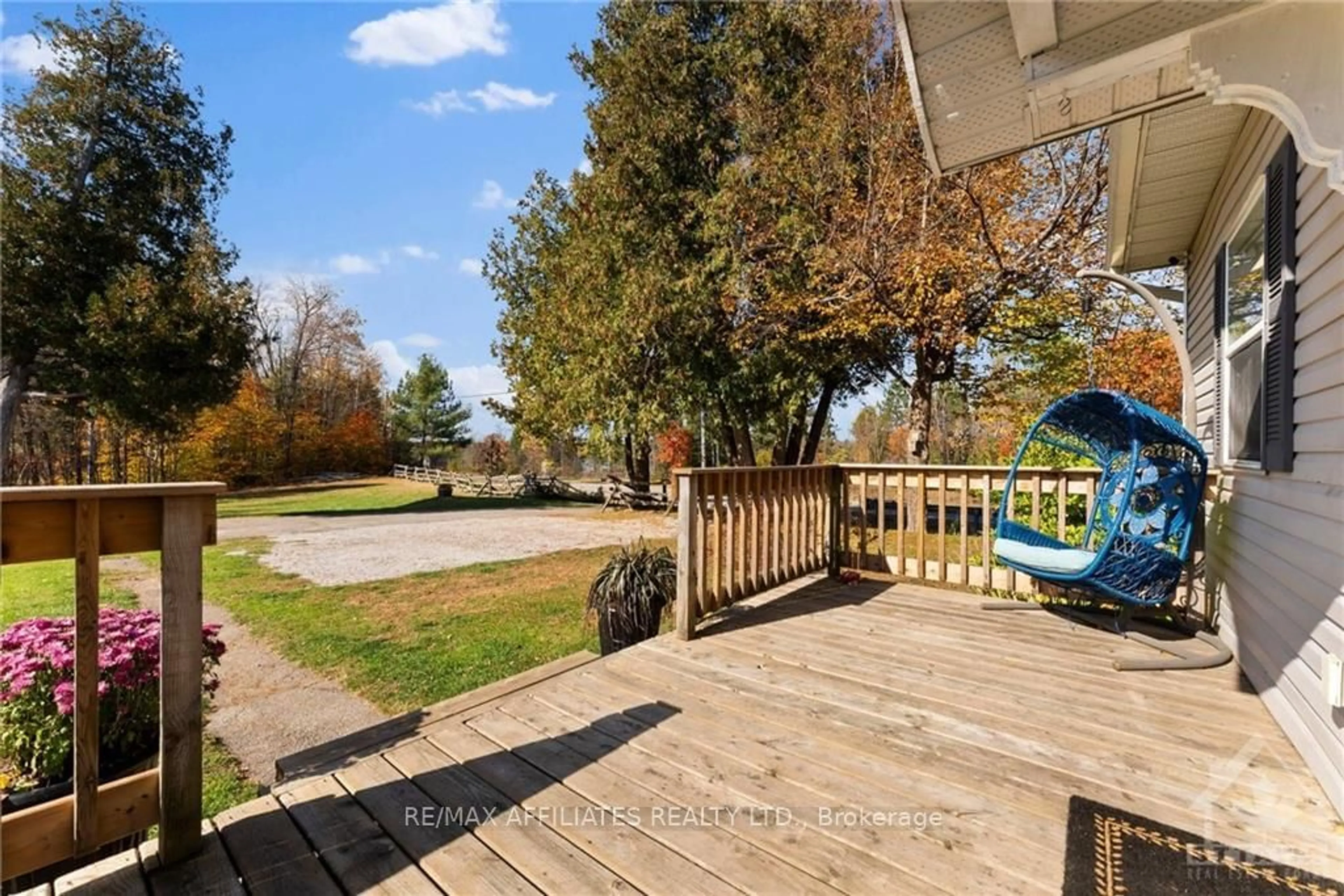 Patio, the fenced backyard for 22881 HIGHWAY 7, Tay Valley Ontario K0H 2B0