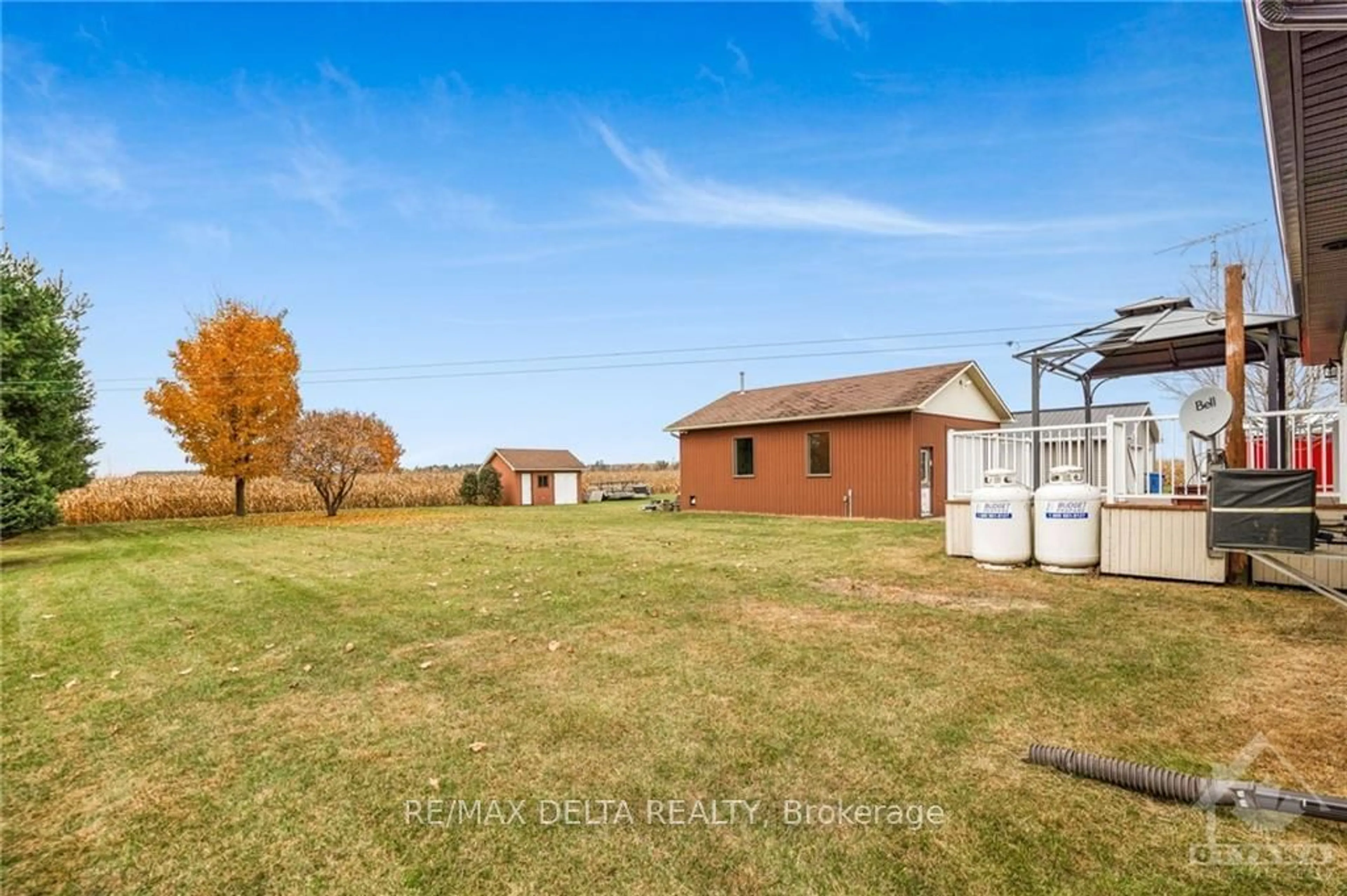 Frontside or backside of a home, the fenced backyard for 777 ROUTE 11 St, Prescott and Russell Ontario K0B 1C0