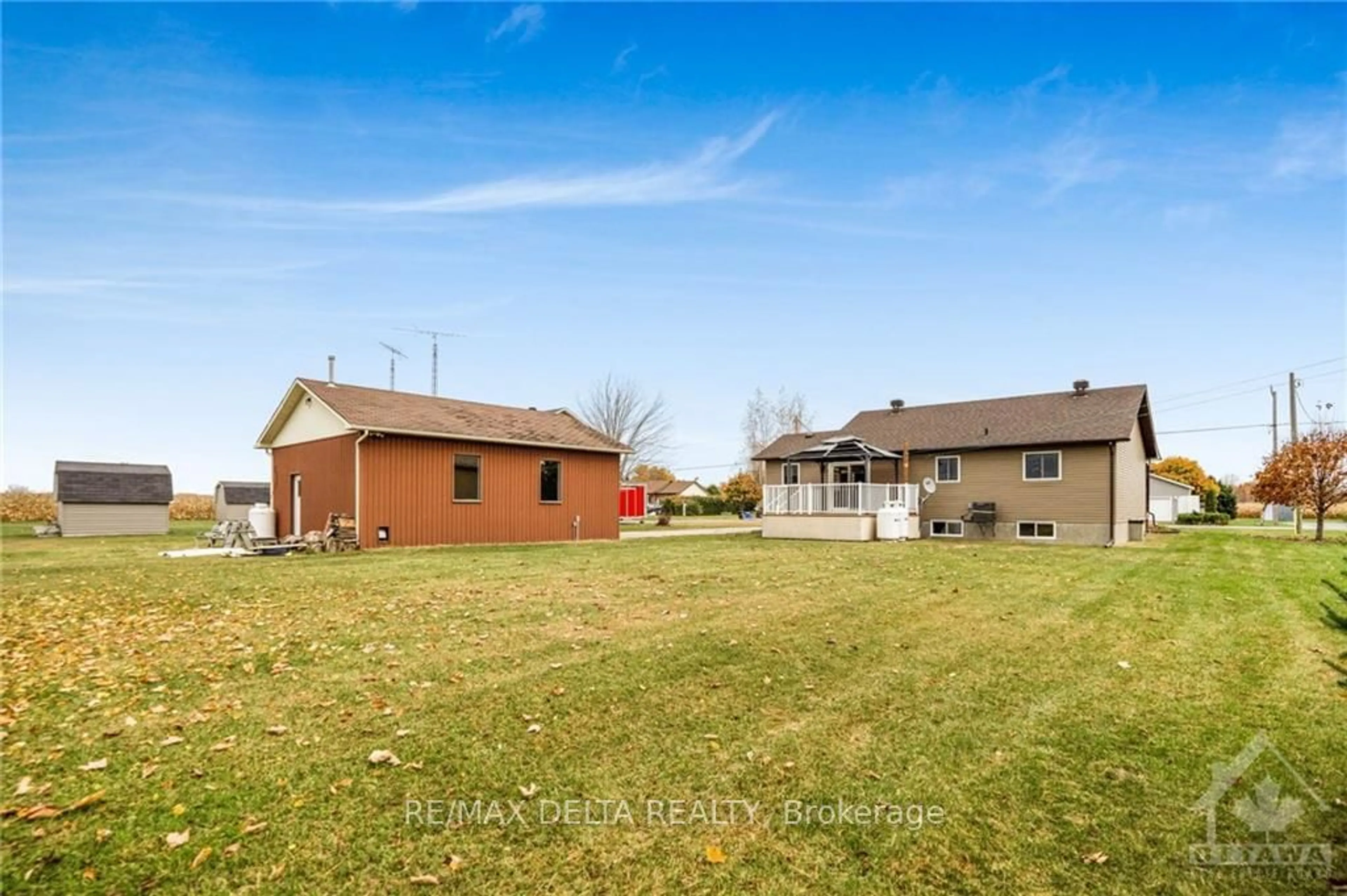 Frontside or backside of a home, the fenced backyard for 777 ROUTE 11 St, Prescott and Russell Ontario K0B 1C0