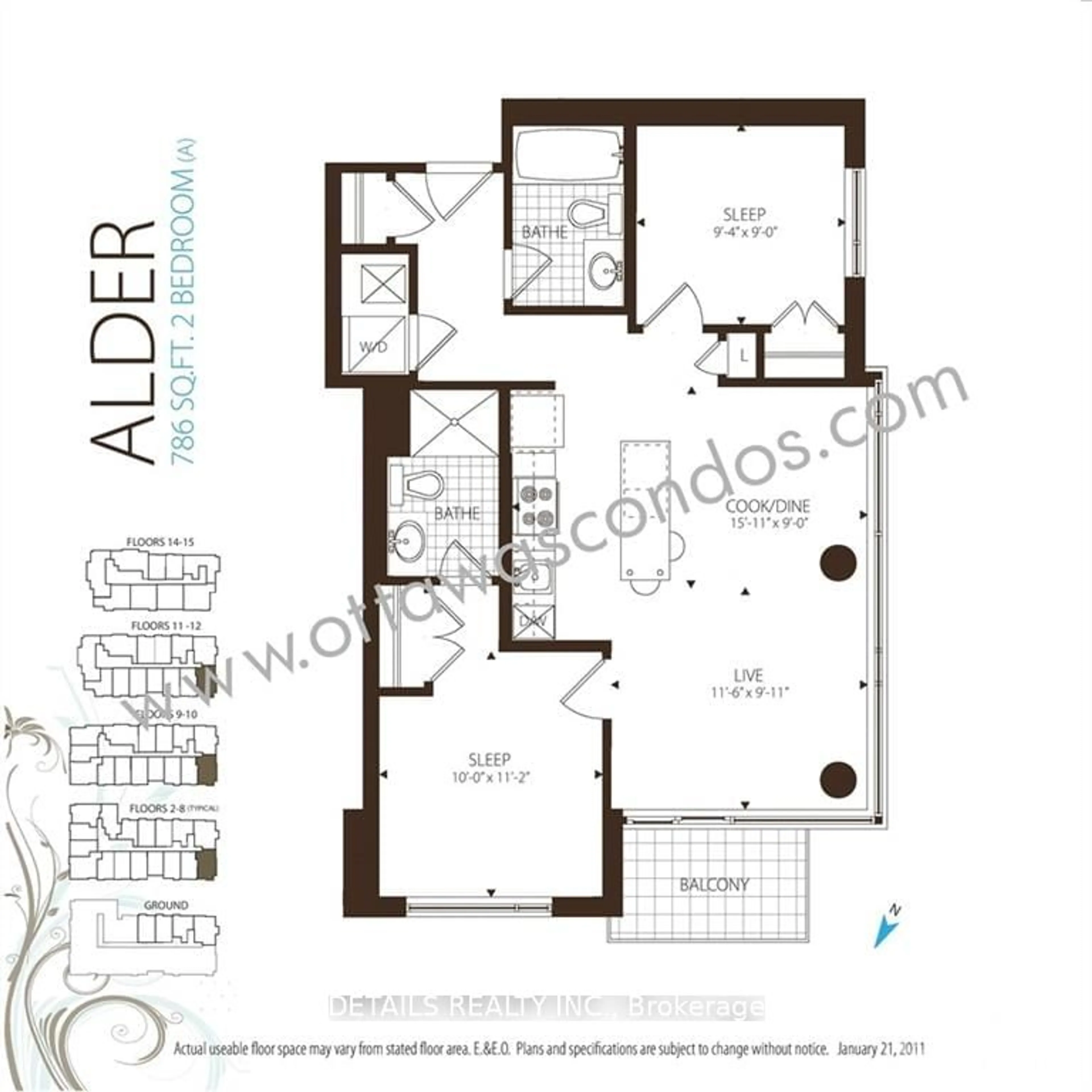 Floor plan for 238 BESSERER St #506, Lower Town - Sandy Hill Ontario K1N 6B1