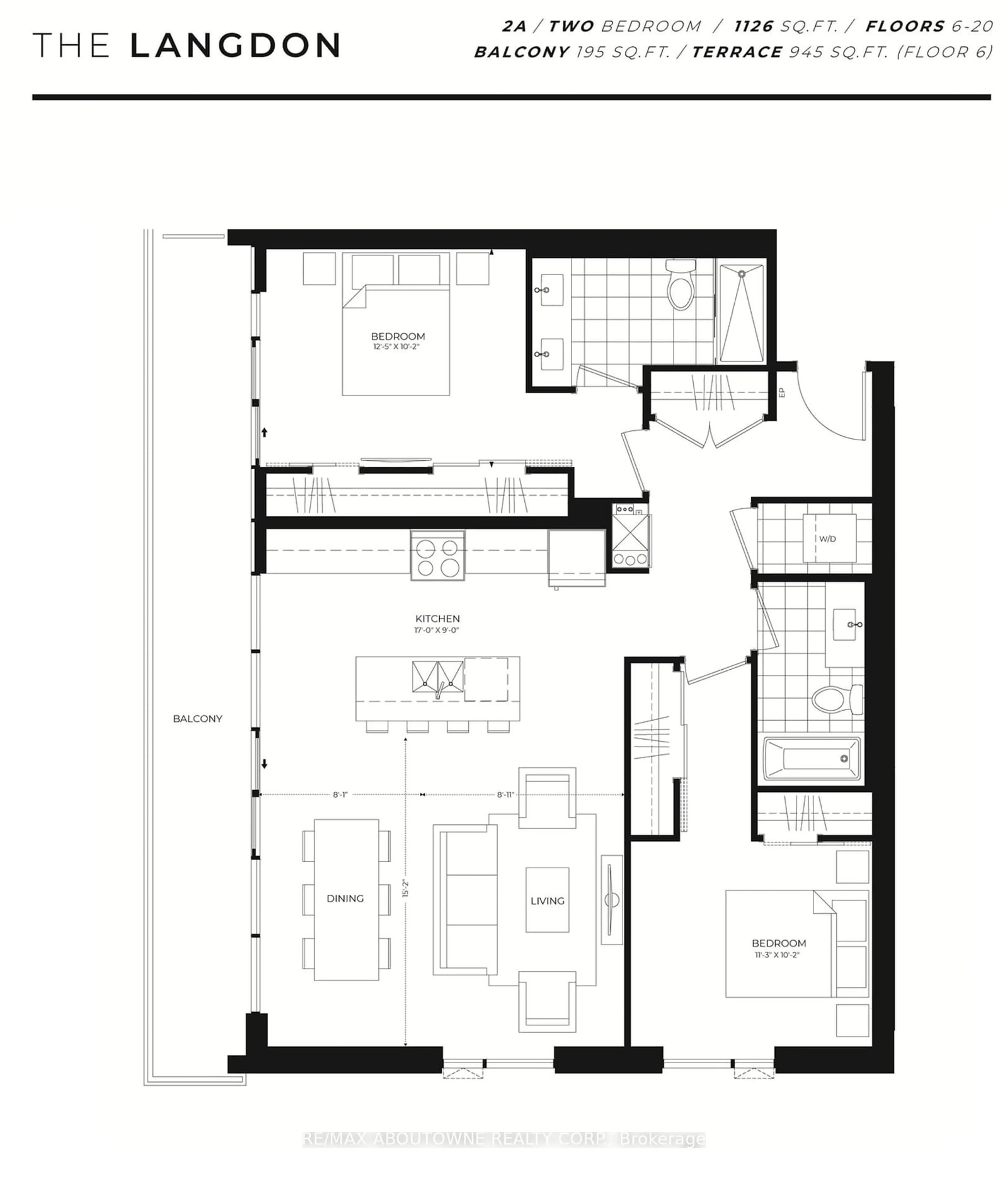 Floor plan for 15 Glebe St #1814, Cambridge Ontario N1S 0C3