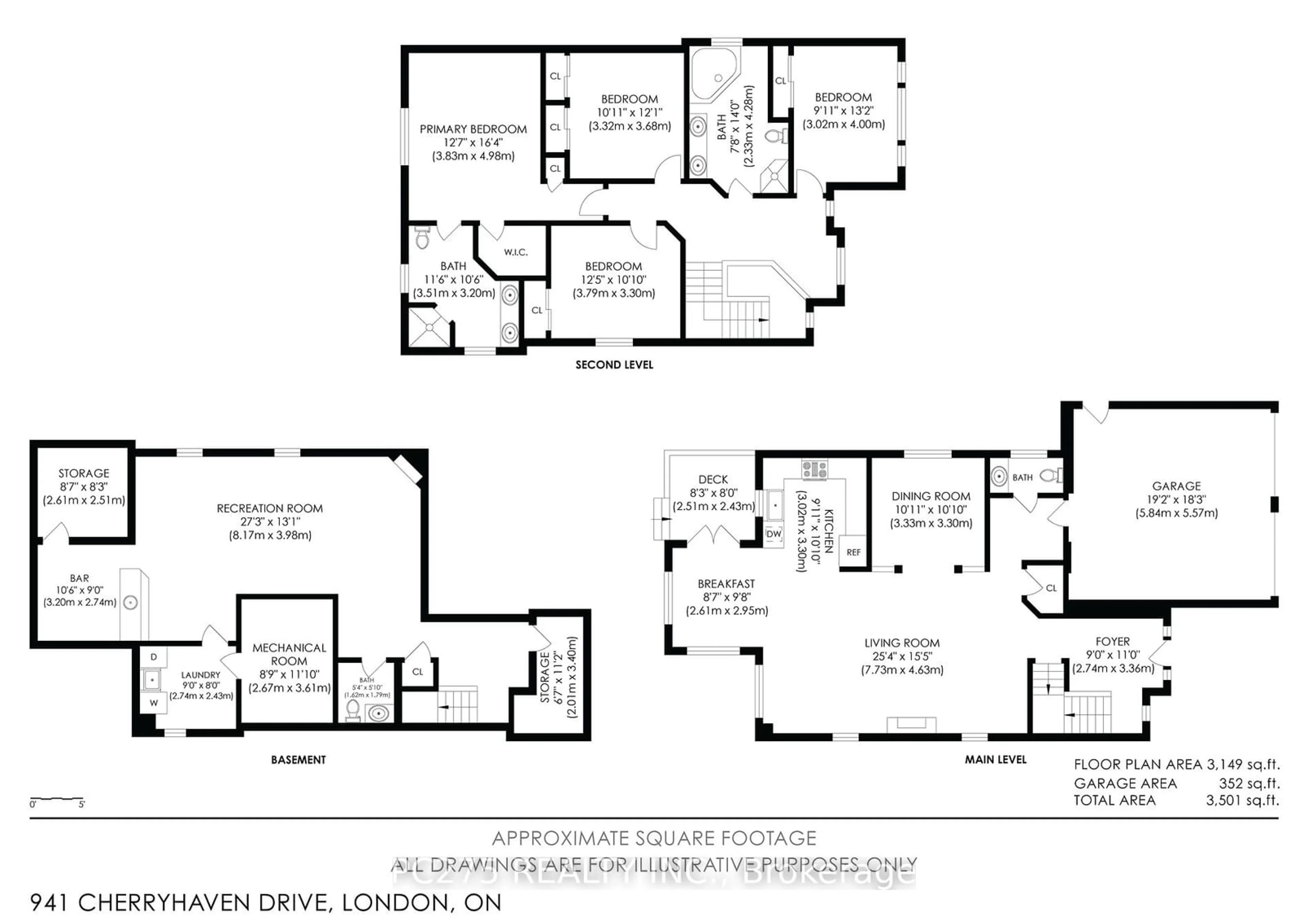 Floor plan for 941 Cherryhaven Dr, London Ontario N6K 5B1