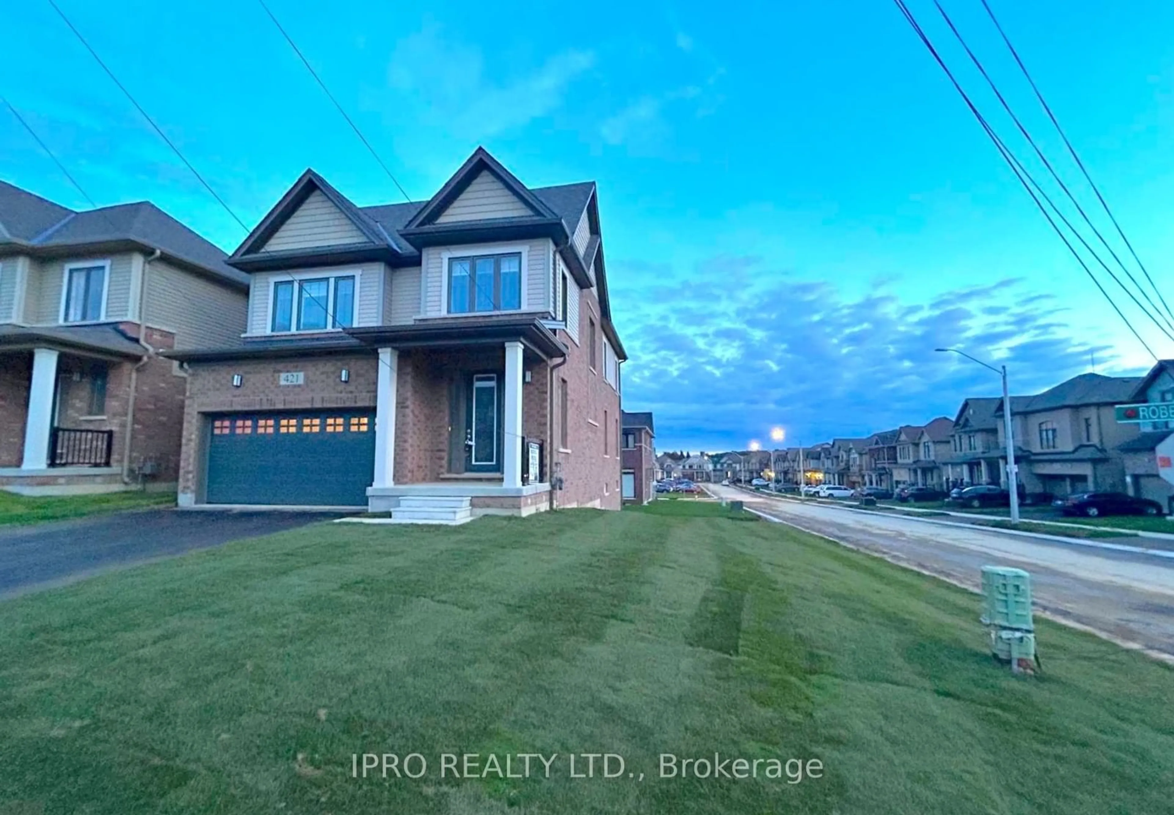 Frontside or backside of a home, the street view for 421 Robert Woolner St, North Dumfries Ontario N0B 1E0