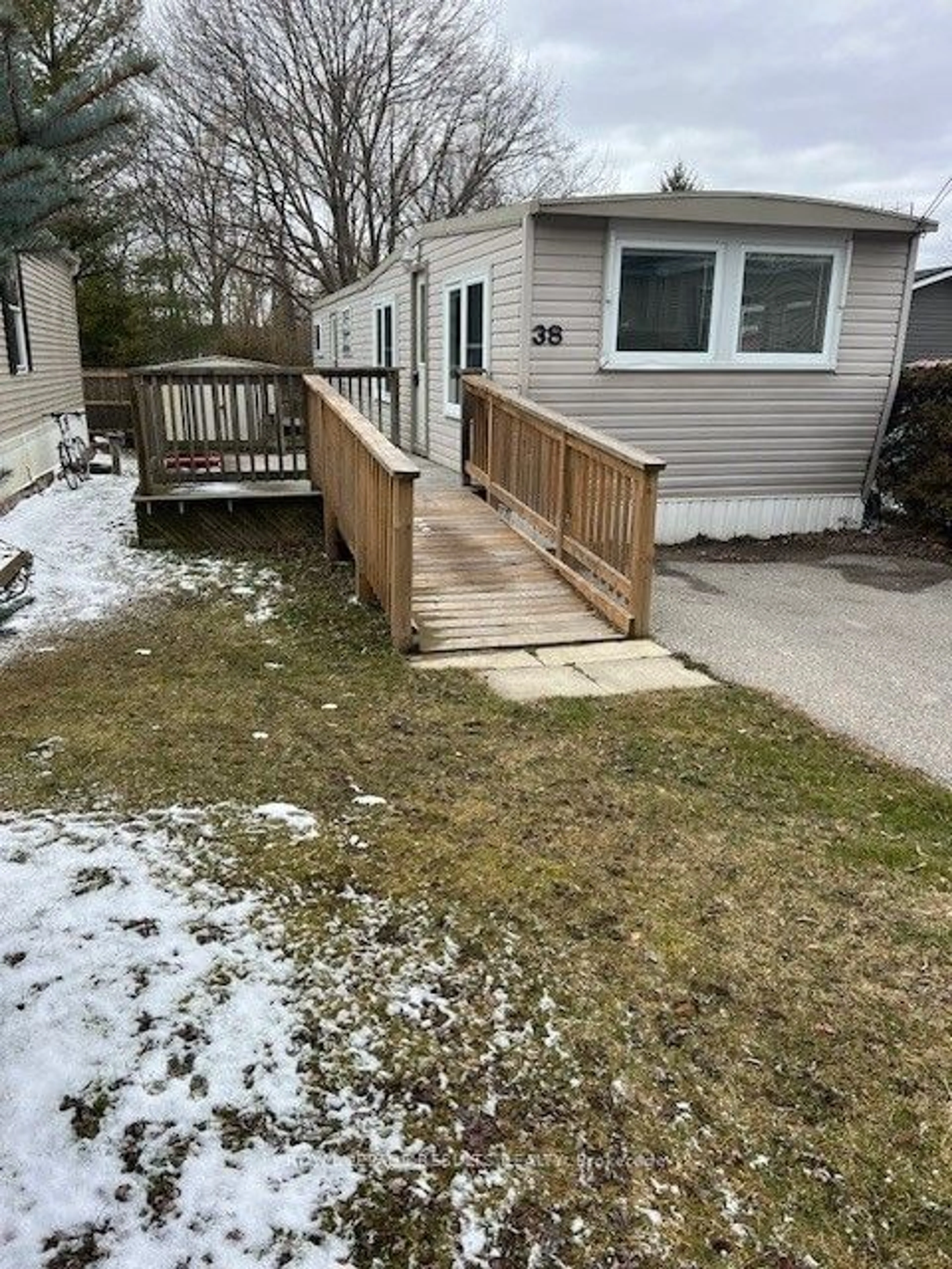 Patio, the fenced backyard for 33 Pitt St #38, Bayham Ontario N0L 1T0