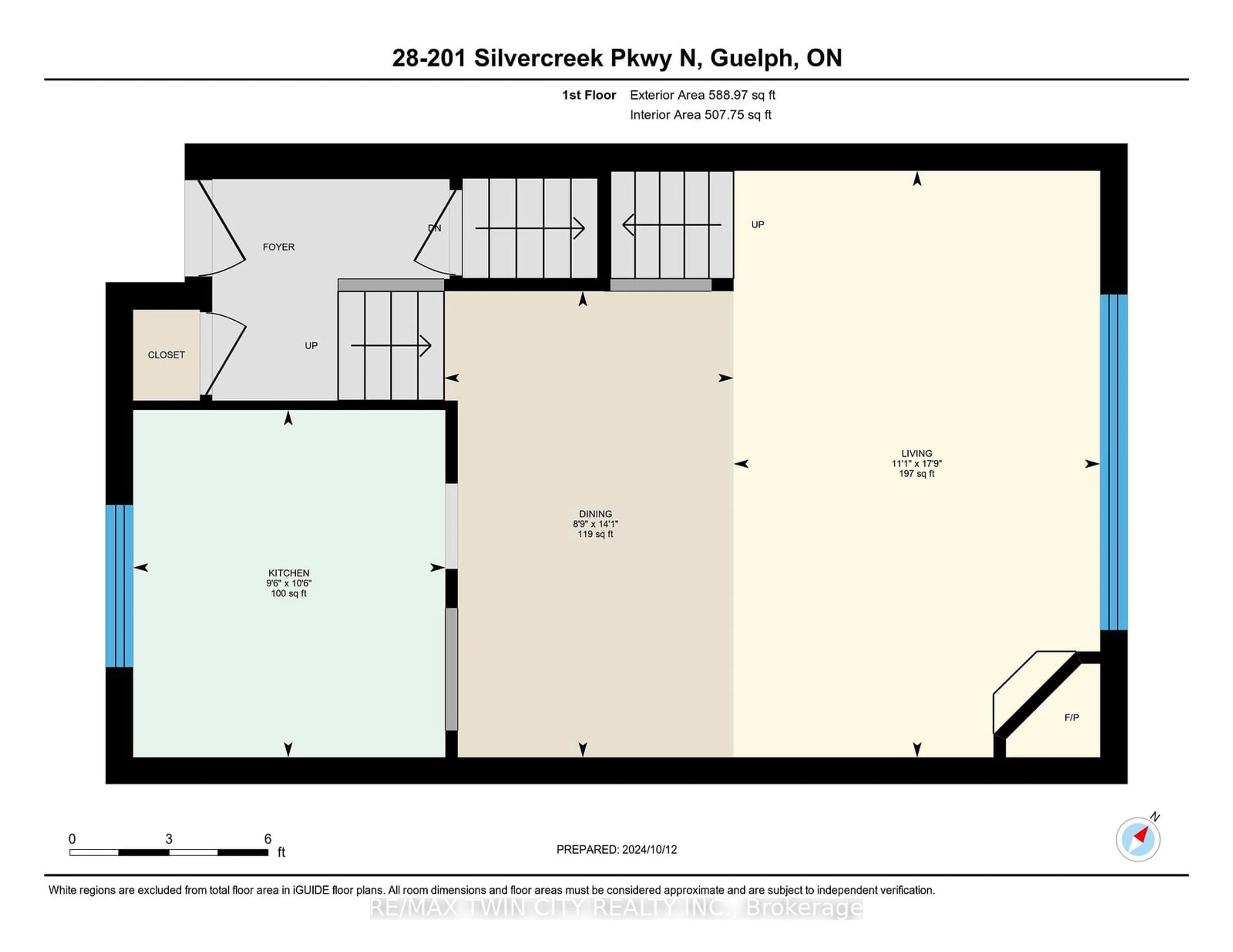 Floor plan for 201 Silvercreek Pkwy #28, Guelph Ontario N1H 3T4