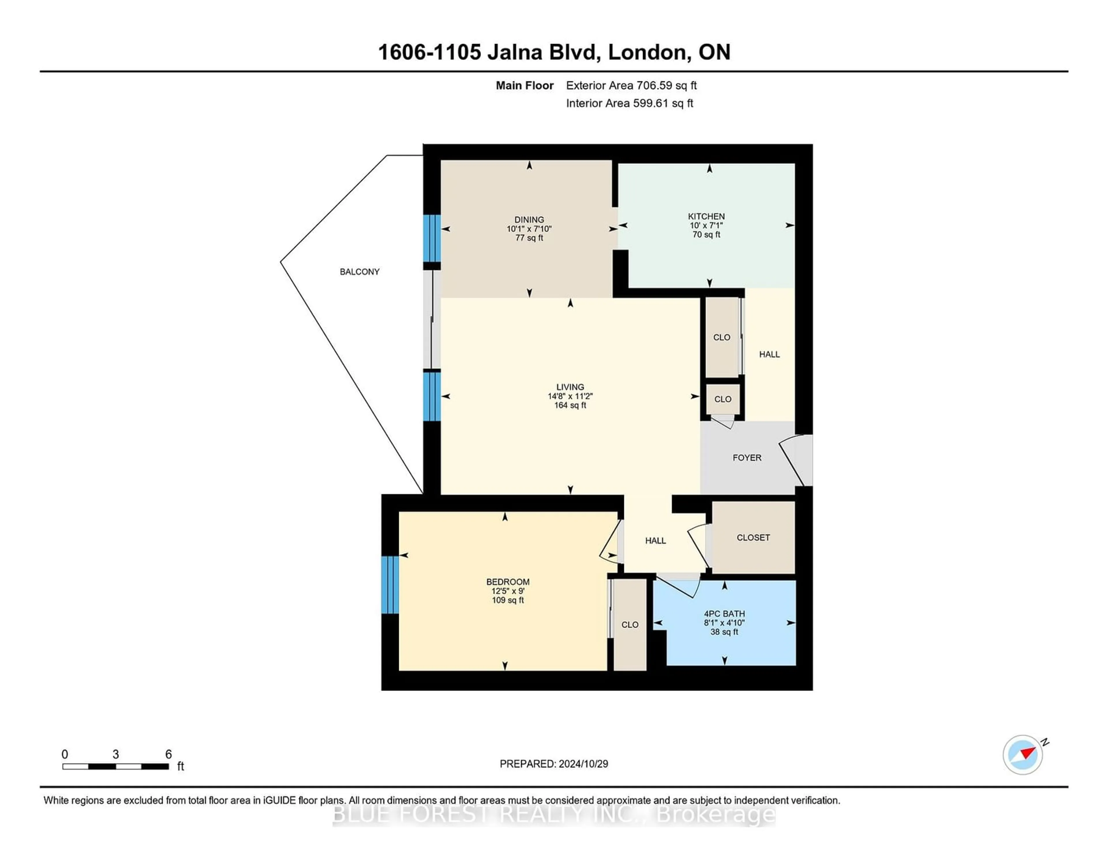 Floor plan for 1105 Jalna Blvd #1606, London Ontario N6E 2S9