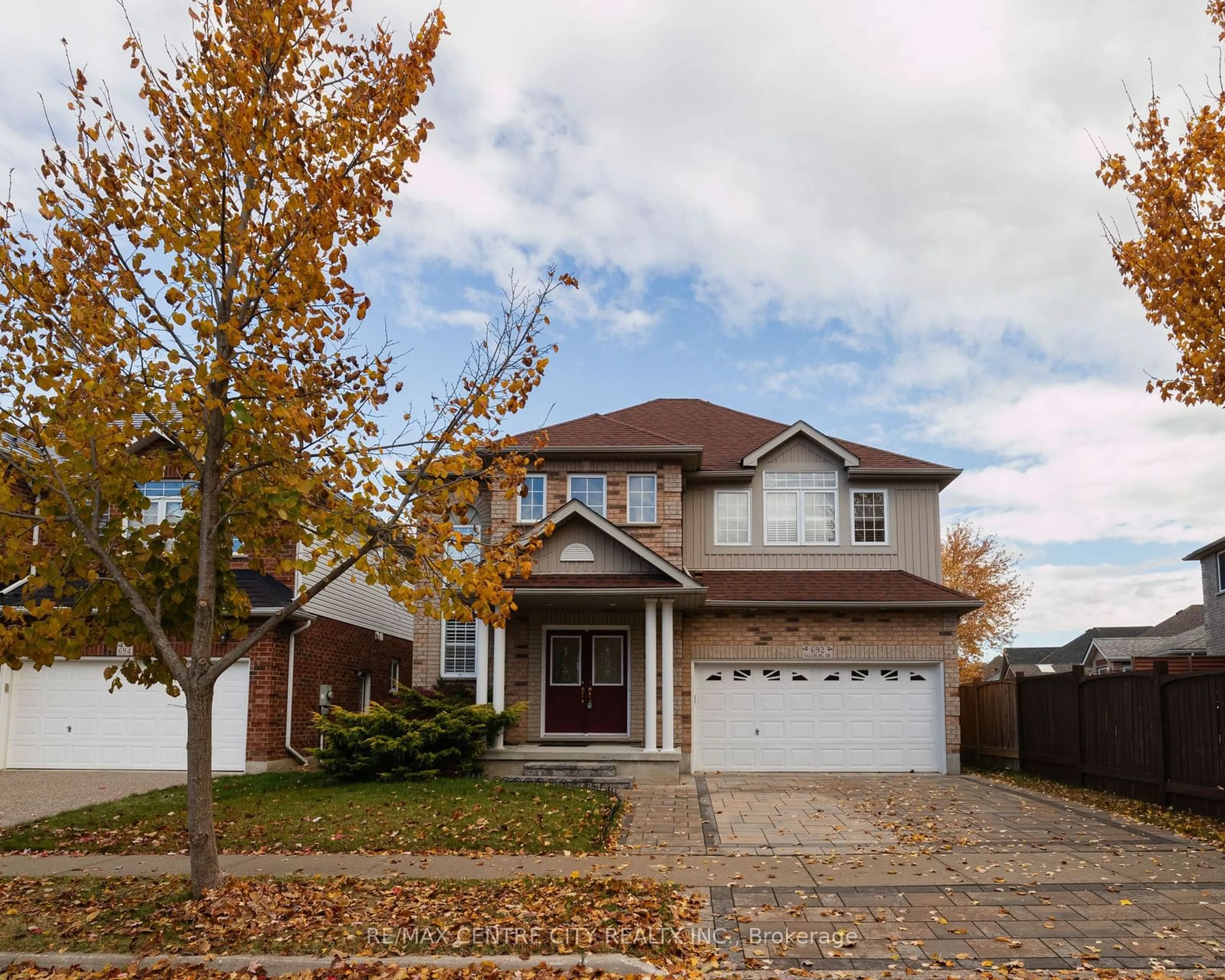 Frontside or backside of a home, the street view for 692 Salzburg Dr, Waterloo Ontario N2V 2N8