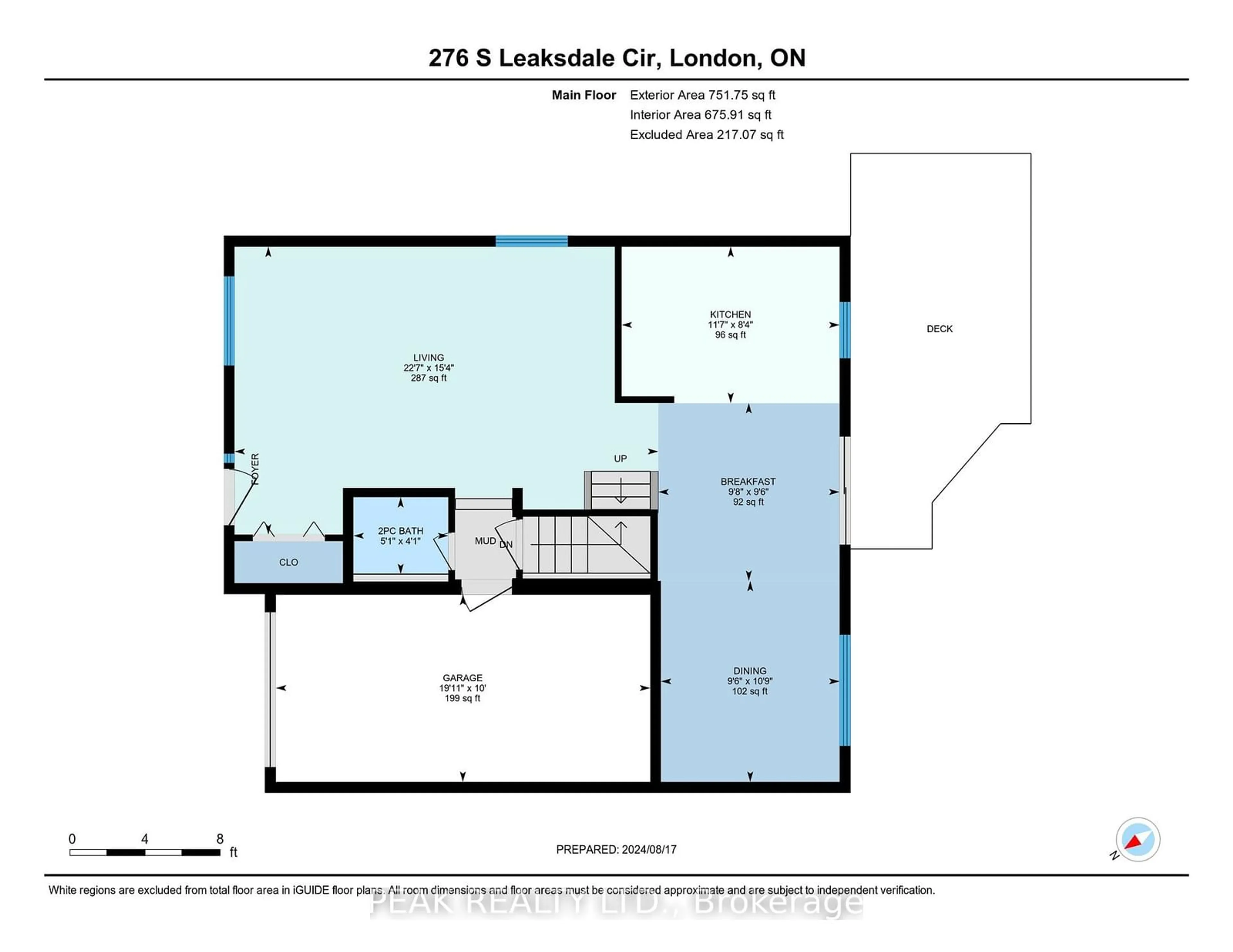 Floor plan for 276 South Leaksdale Circ, London Ontario N6M 1K3