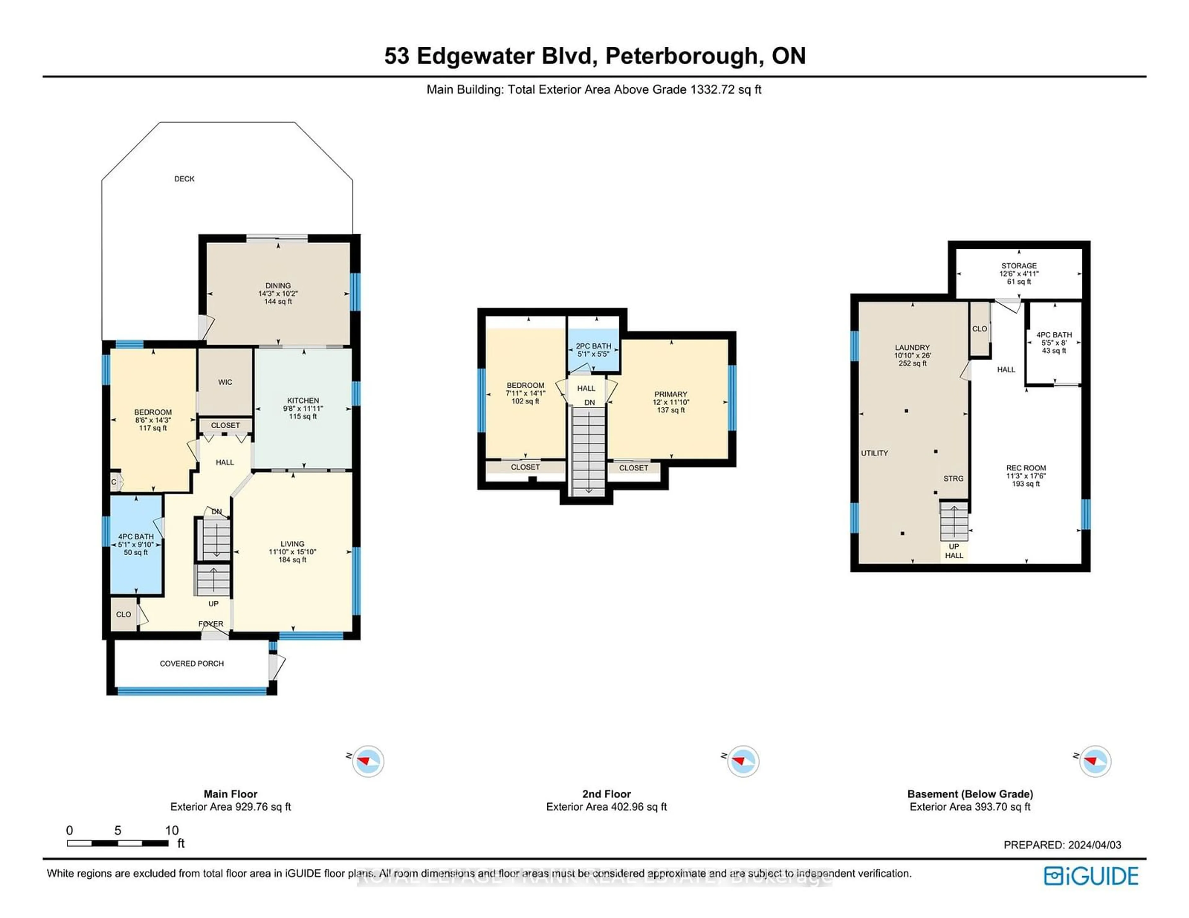 Floor plan for 53 Edgewater Blvd, Peterborough Ontario K0H 1A4