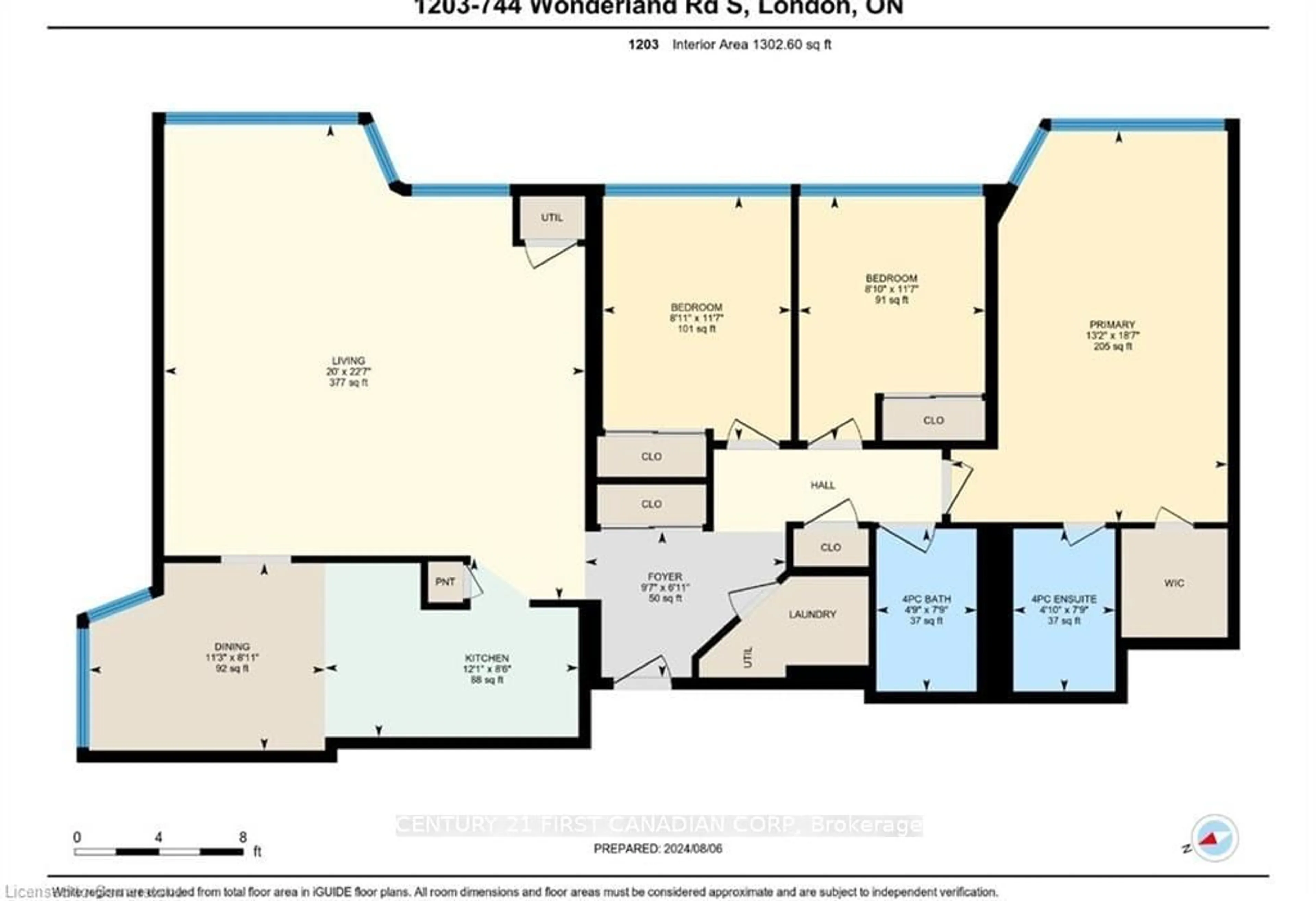 Floor plan for 744 Wonderland Rd #1203, London Ontario N6K 4K3