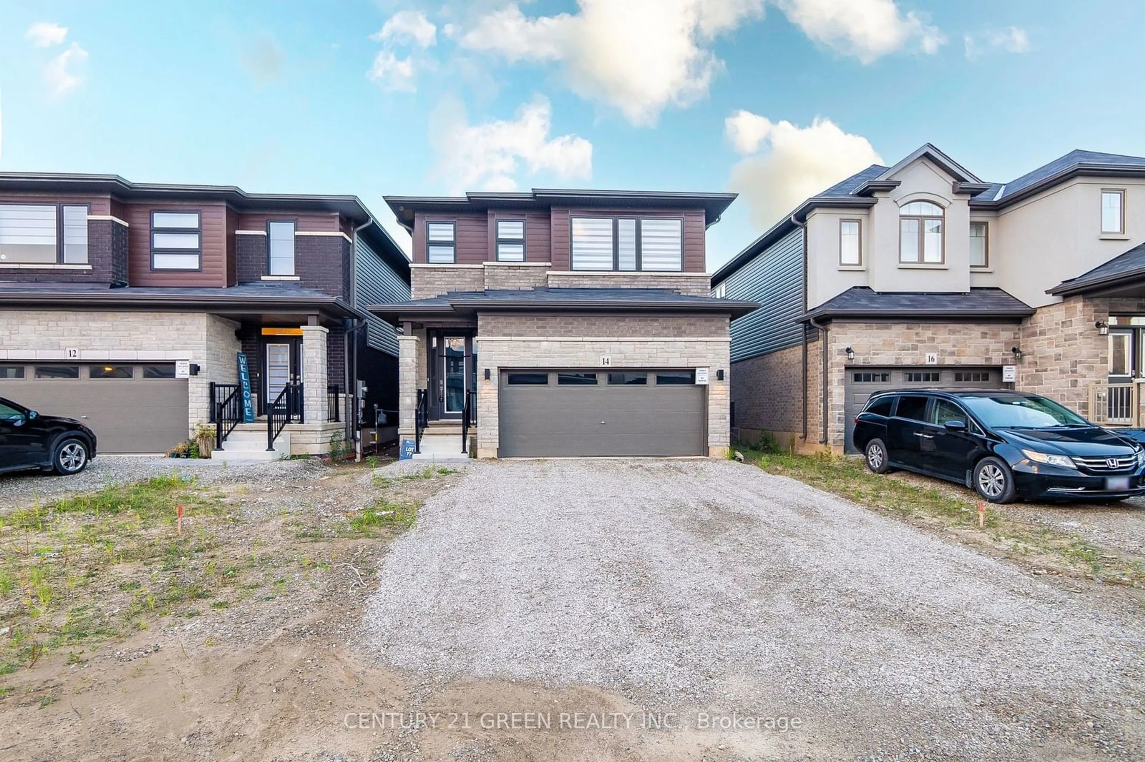 Frontside or backside of a home, the street view for 14 Holder Dr, Brantford Ontario N3T 5L5