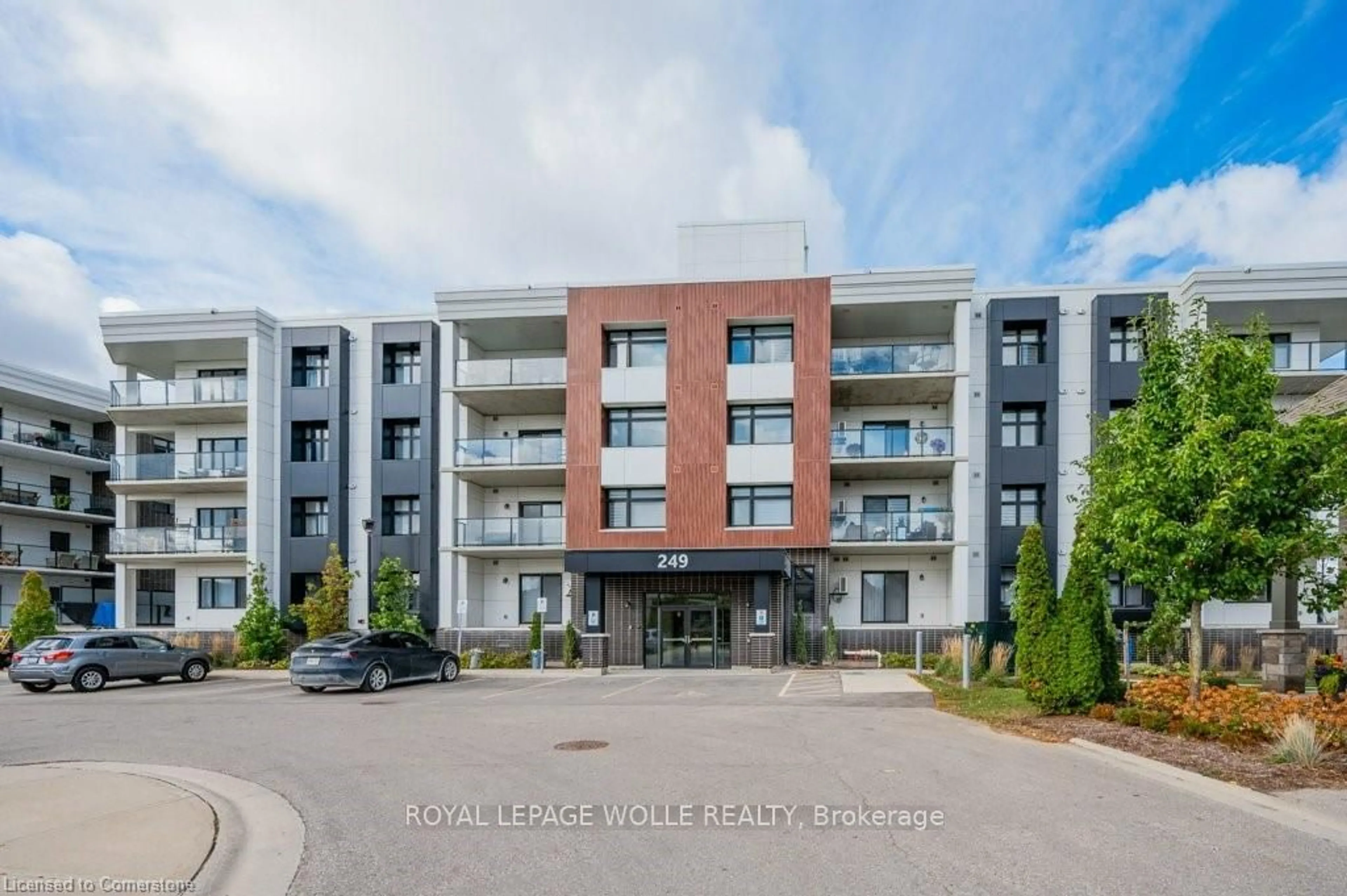 A pic from exterior of the house or condo, the front or back of building for 249 Grey Silo Rd #307, Waterloo Ontario N2K 0G8