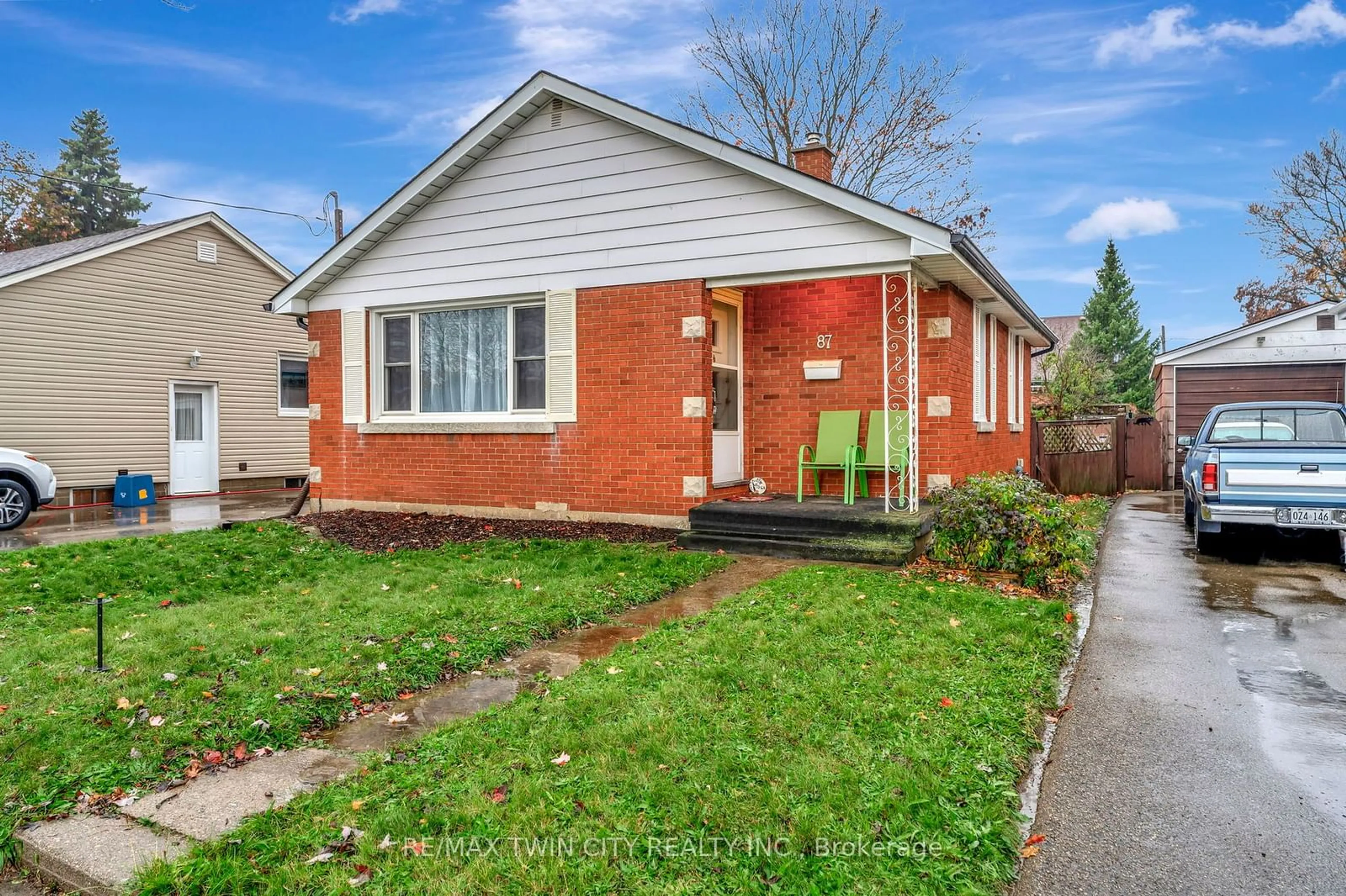 A pic from exterior of the house or condo, the fenced backyard for 87 Ninth Ave, Brantford Ontario N3S 1E6