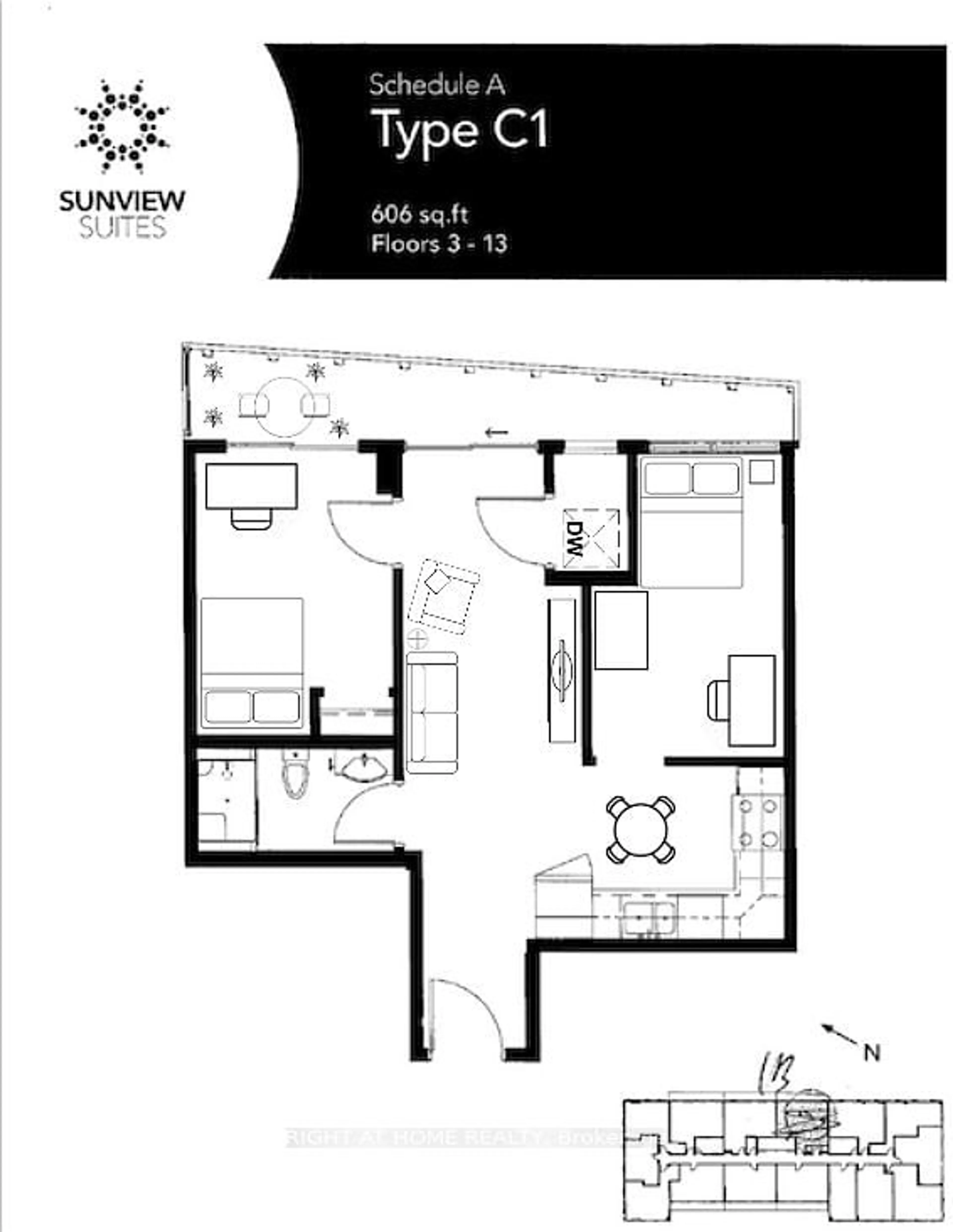 Floor plan for 258A Sunview St #1618, Waterloo Ontario N2L 3V9