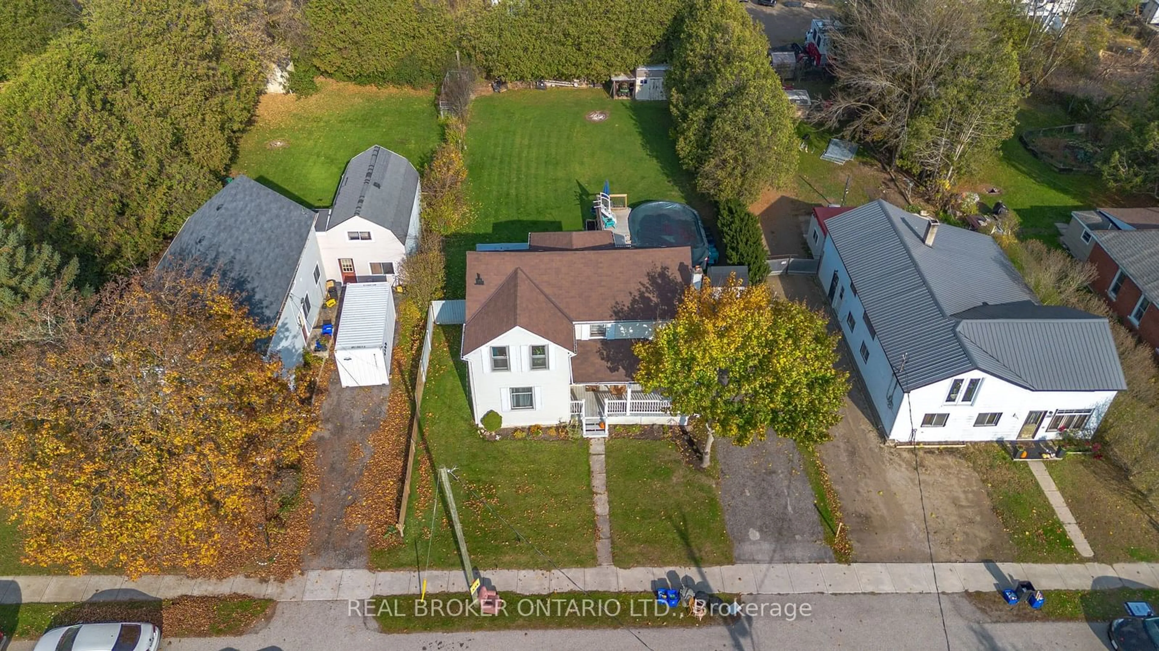 Frontside or backside of a home, the fenced backyard for 262 Oakland Rd, Brant Ontario N0E 1R0