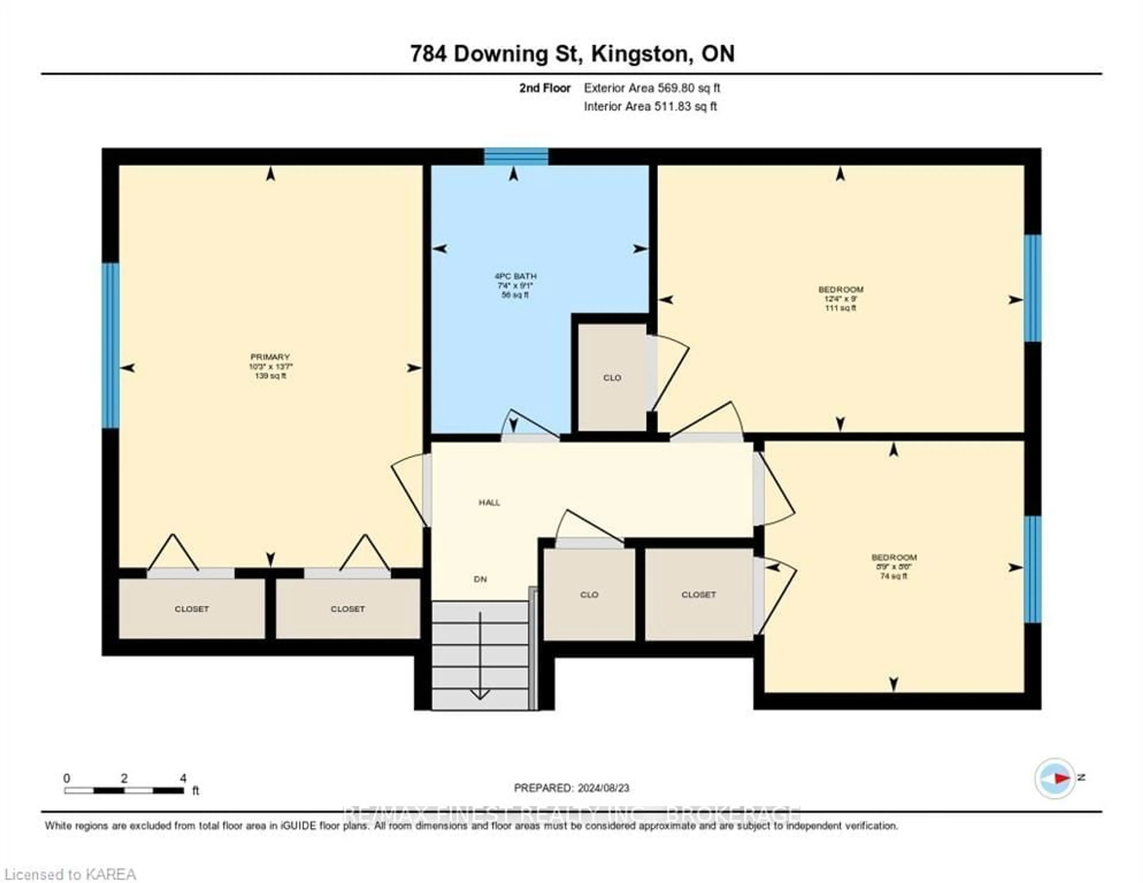 Floor plan for 784 Downing St, Kingston Ontario K7M 5N2